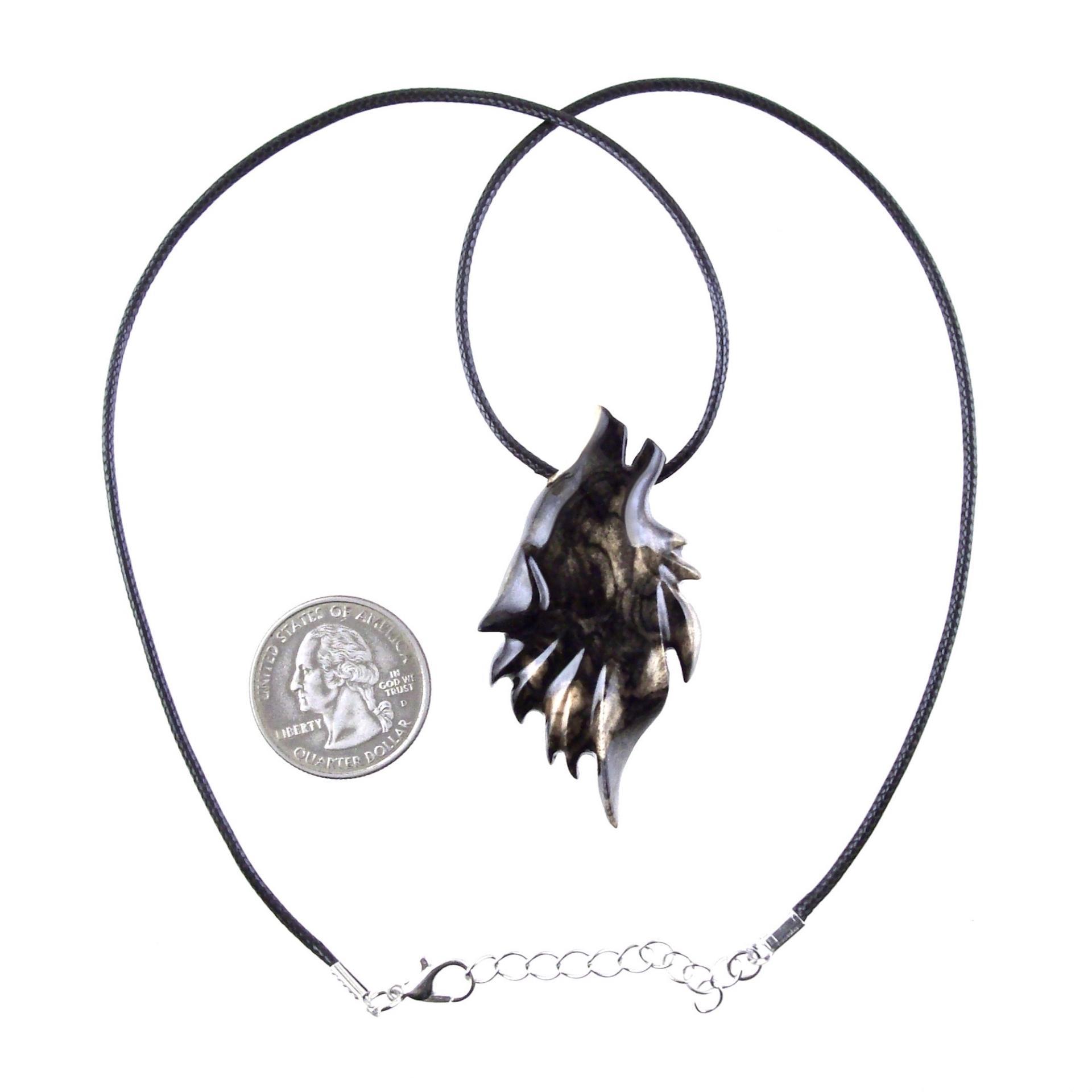 Wolf Necklace, Hand Carved Wooden Wolf Pendant for Men or Women, Spirit Animal Totem Woodland Jewelry