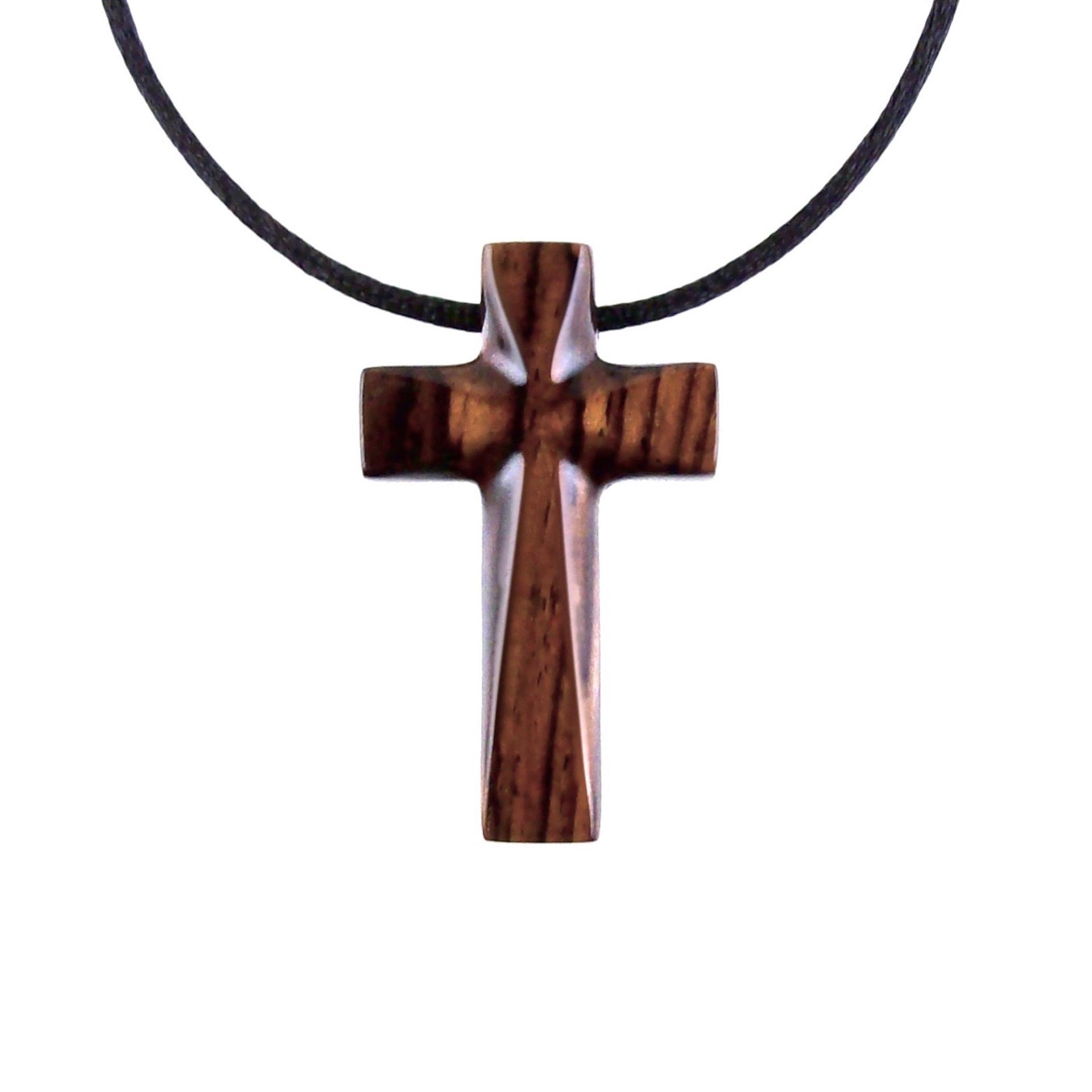 Wooden Cross Necklace, Wood Cross Pendant, Hand Carved Christian Jewelry for Men, One of a Kind Gift for Him