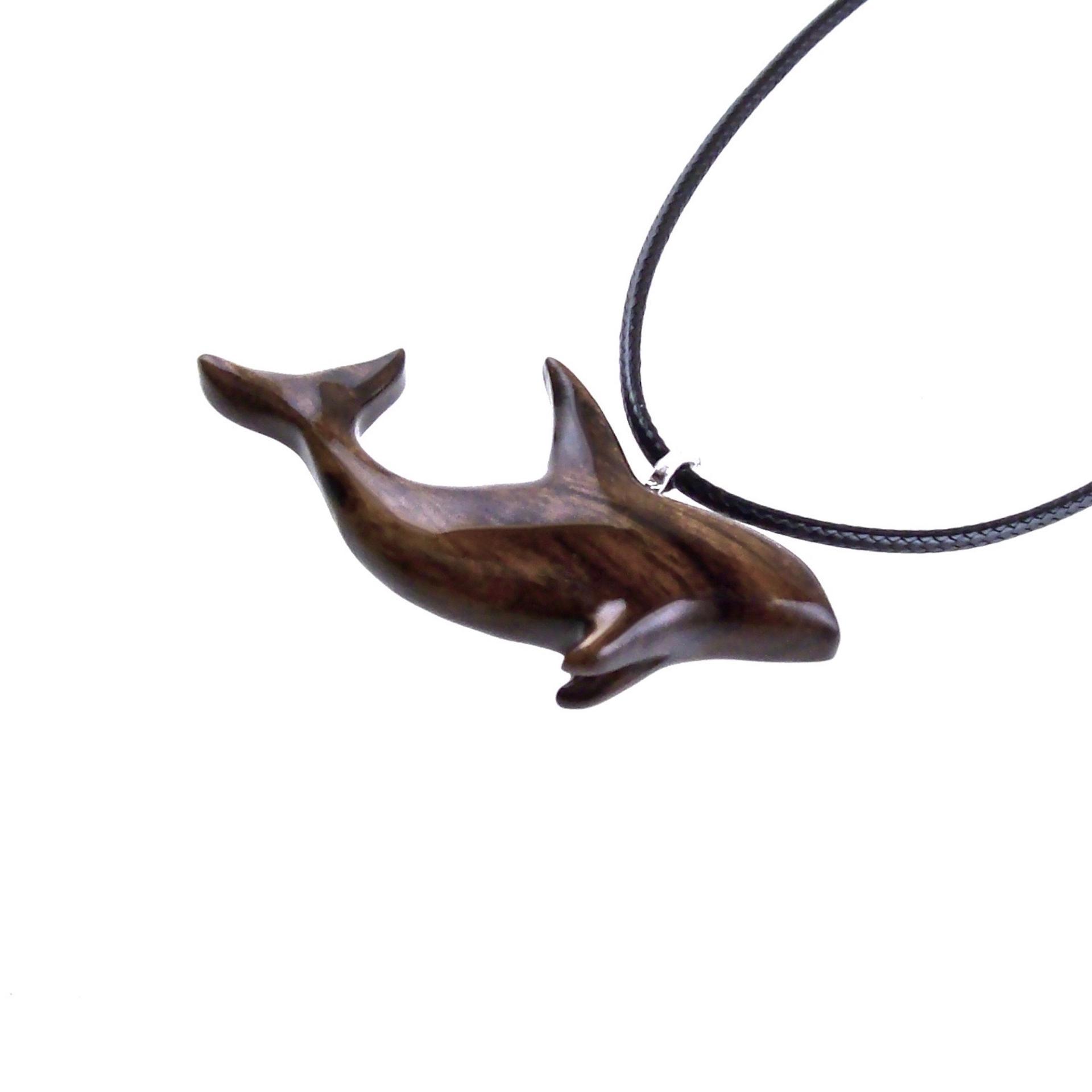 Hand Carved Orca Pendant, Wooden Whale Necklace, Sea Animal Pendant, Nautical Necklace for Men or Women, Wood Jewelry