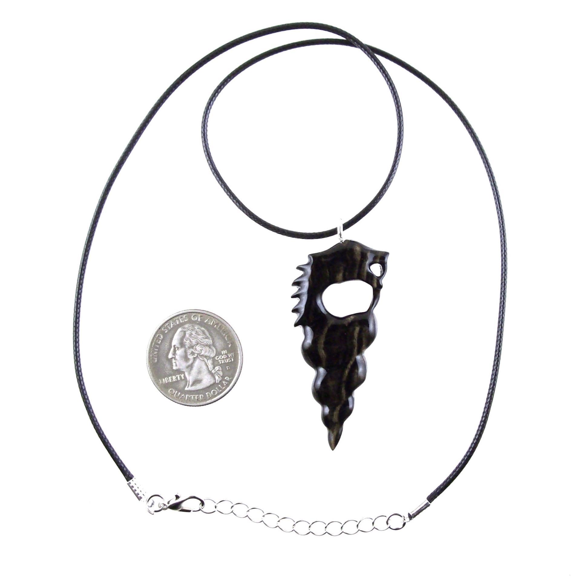 Wooden Nyami Nyami Hand Carved African Pendant, Tribal Wood Mens Necklace, African Jewelry, Protection Amulet, Good Luck Charm