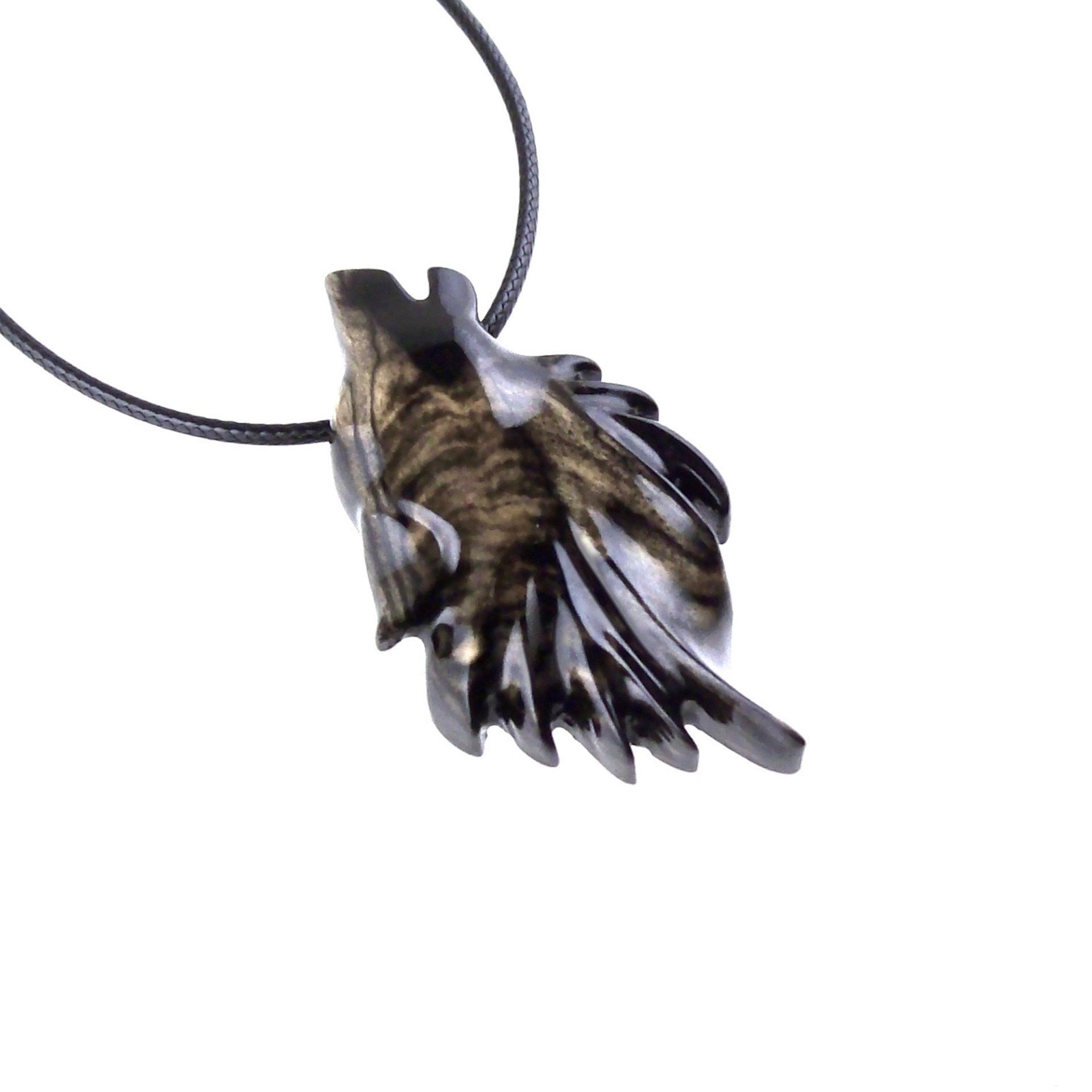 Wolf Necklace, Hand Carved Wooden Wolf Pendant for Men or Women, Spirit Animal Totem Woodland Jewelry