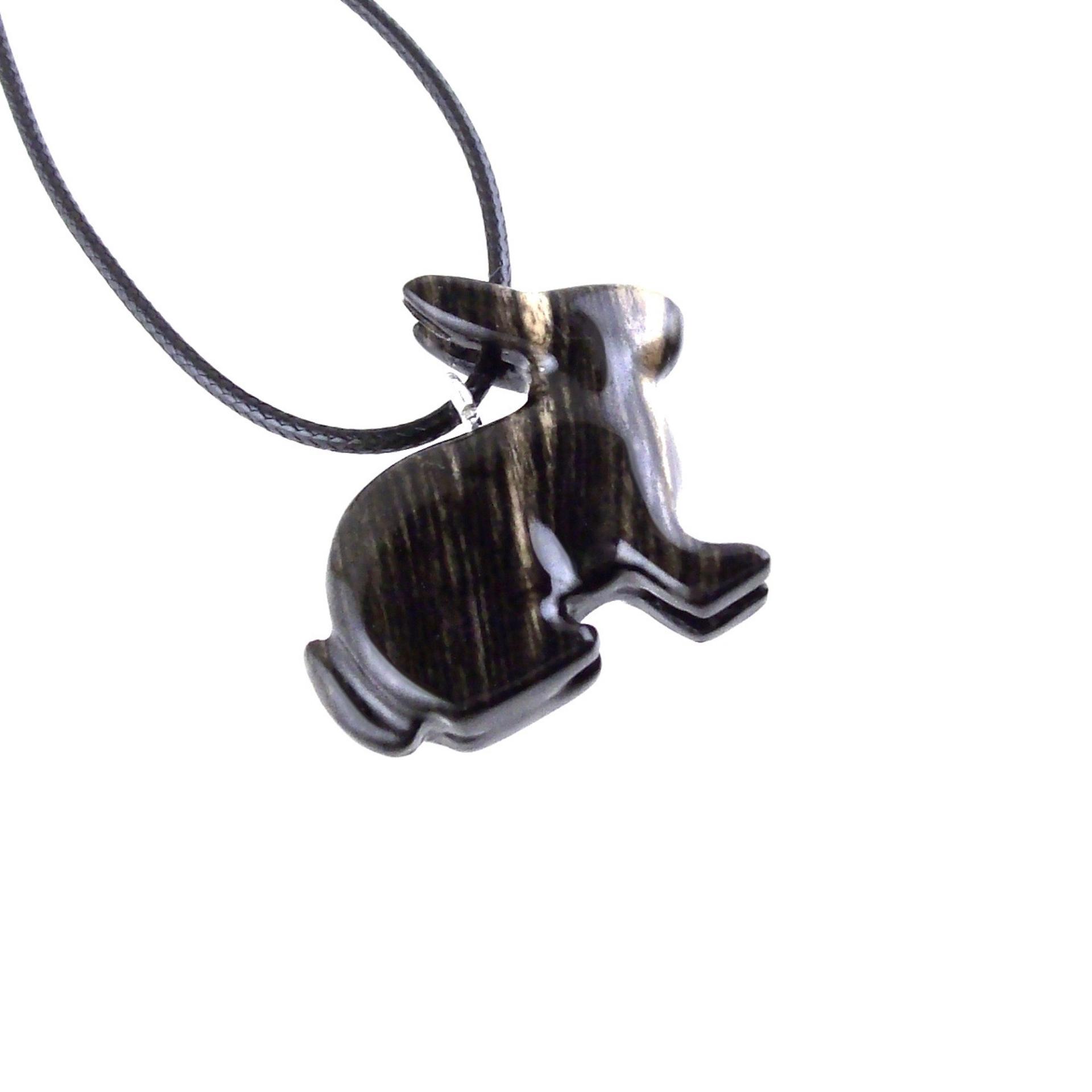 Rabbit Necklace, Hand Carved Wooden Bunny Pendant, Wood Animal Necklace, Pet Animal Totem Jewelry, One of a Kind Gift
