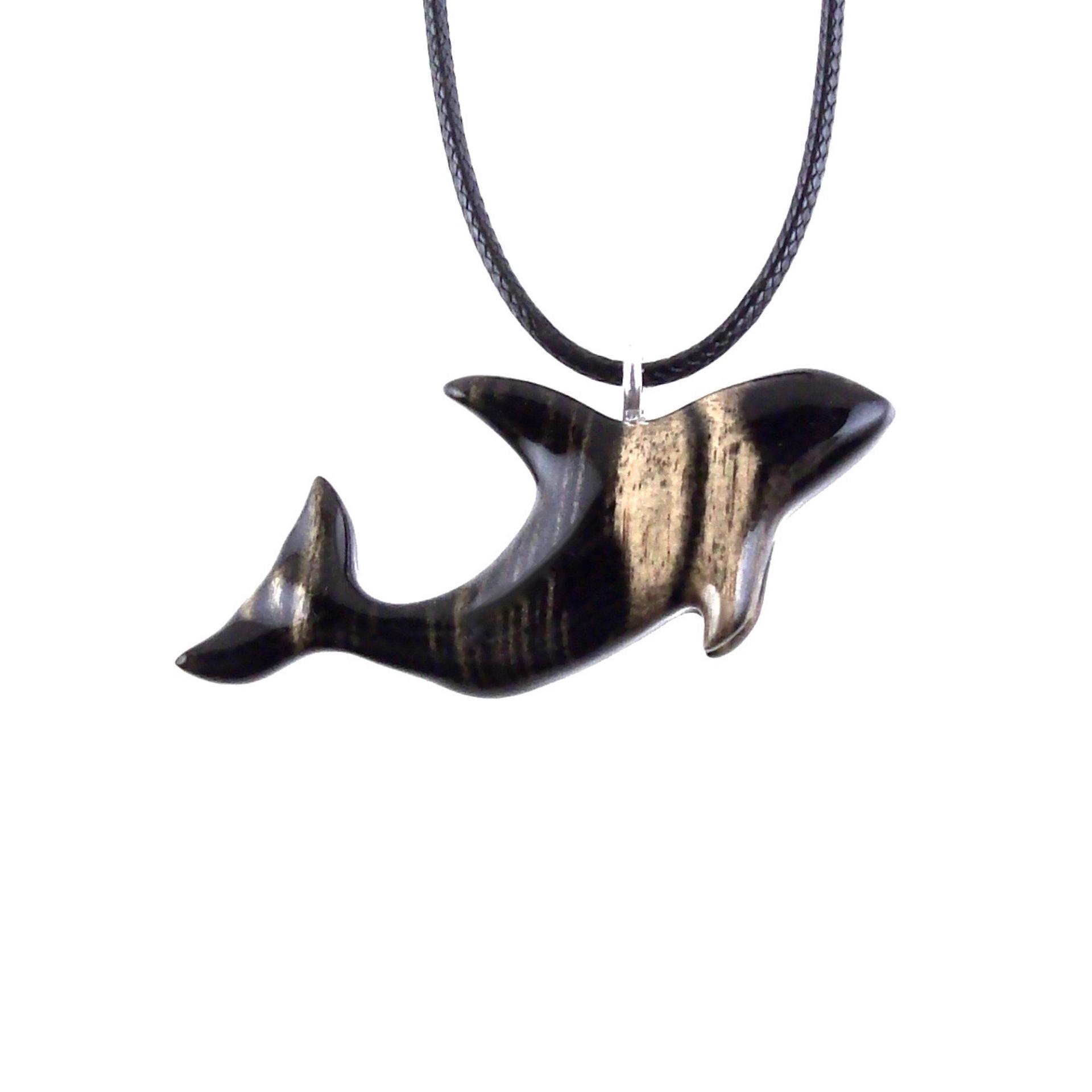 Hand Carved Orca Pendant, Wooden Killer Whale Necklace for Men or Women, Sea Animal, Nautical Beach Wood Jewelry