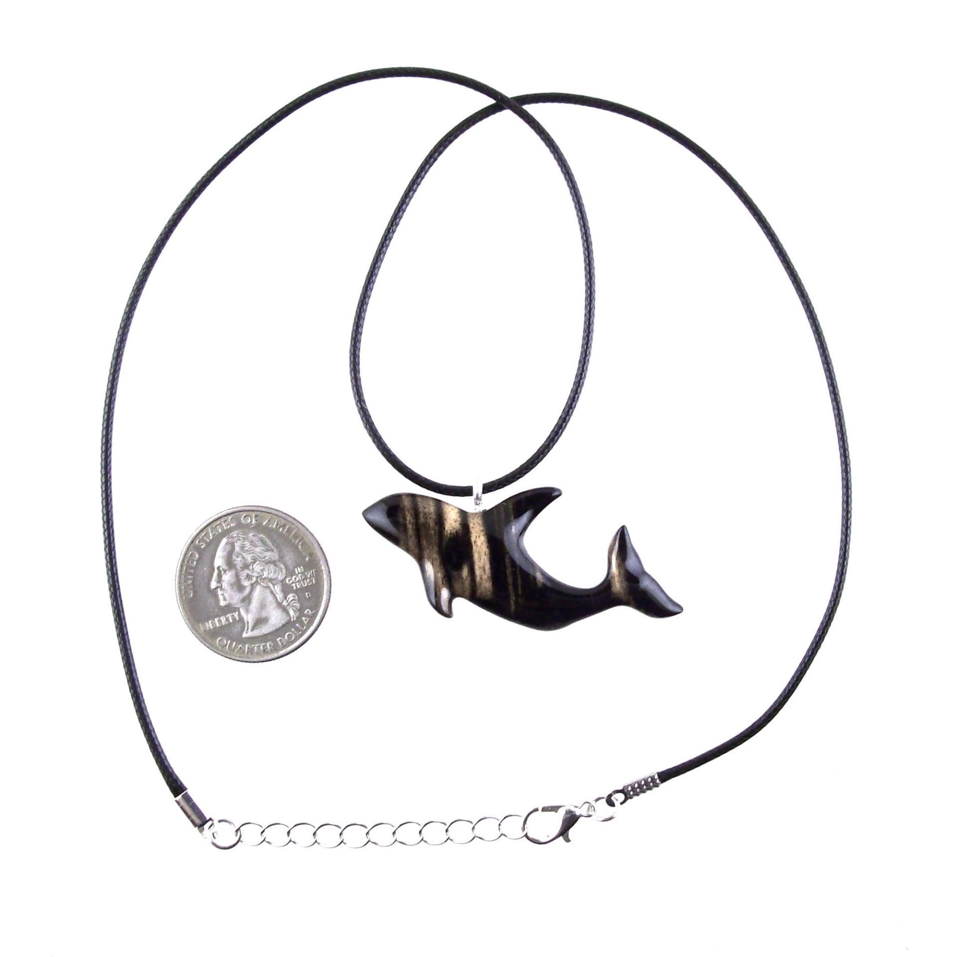 Hand Carved Orca Pendant, Wooden Killer Whale Necklace for Men or Women, Sea Animal, Nautical Beach Wood Jewelry