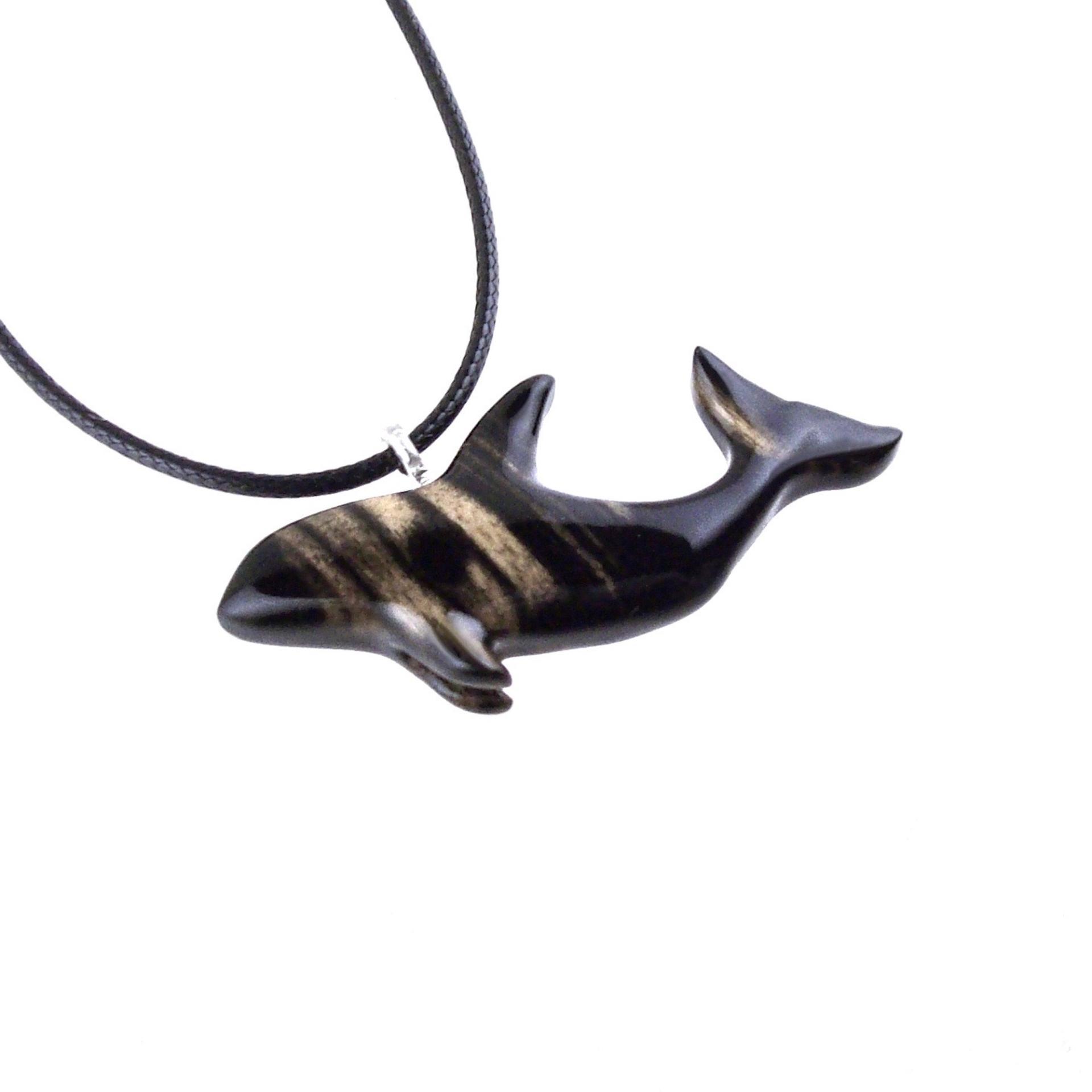 Hand Carved Orca Pendant, Wooden Killer Whale Necklace for Men or Women, Sea Animal, Nautical Beach Wood Jewelry
