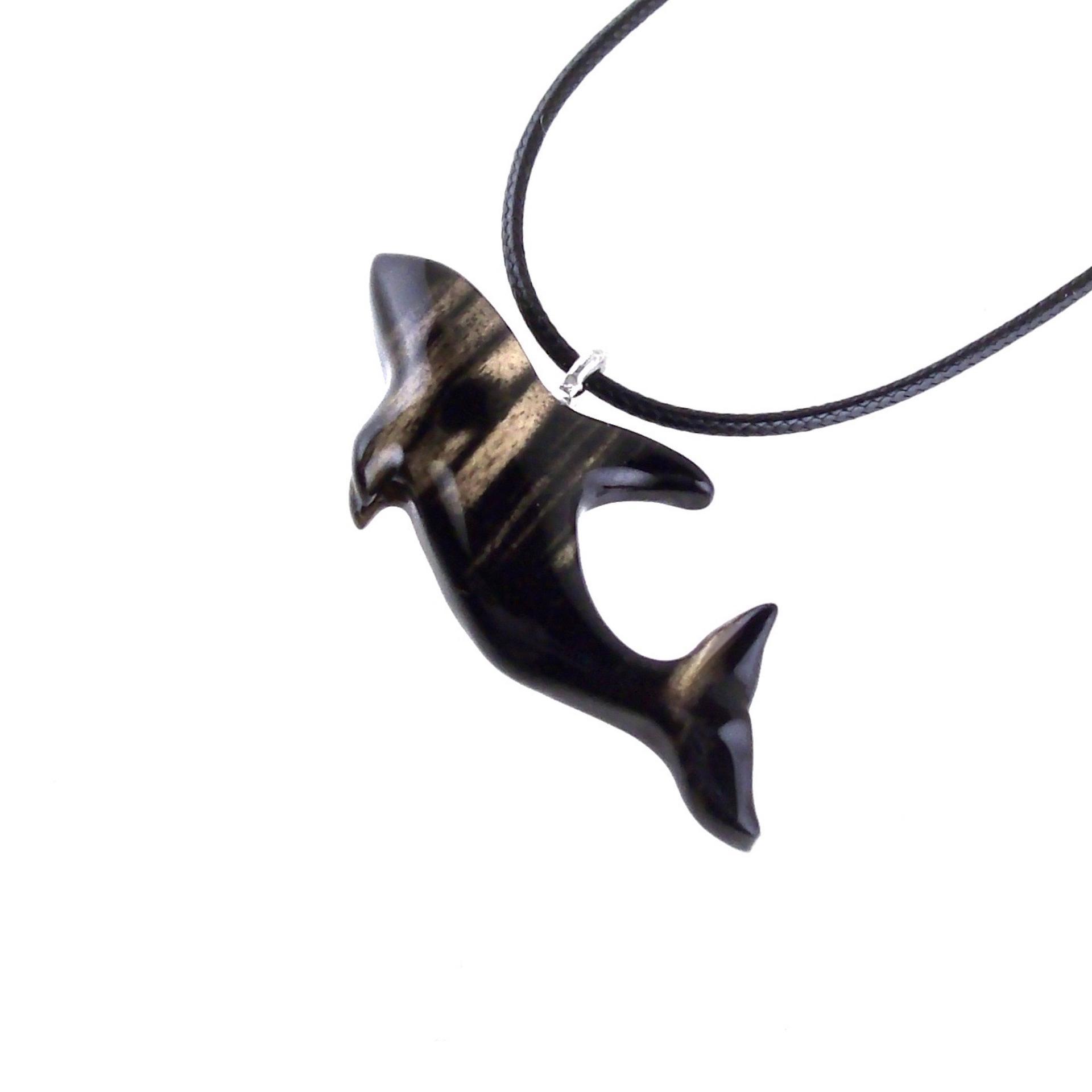 Hand Carved Orca Pendant, Wooden Killer Whale Necklace for Men or Women, Sea Animal, Nautical Beach Wood Jewelry