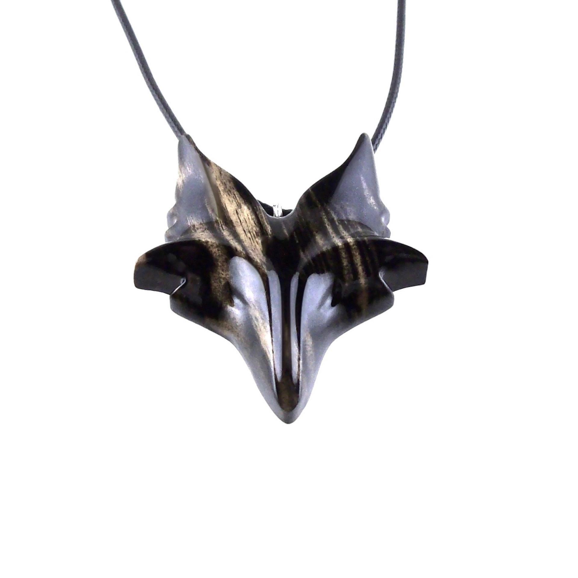 Celtic Fox Necklace, Hand Carved Wooden Fox Pendant for Men or Women, Totem Spirit Animal Gift for Him or Her, Wood Jewelry