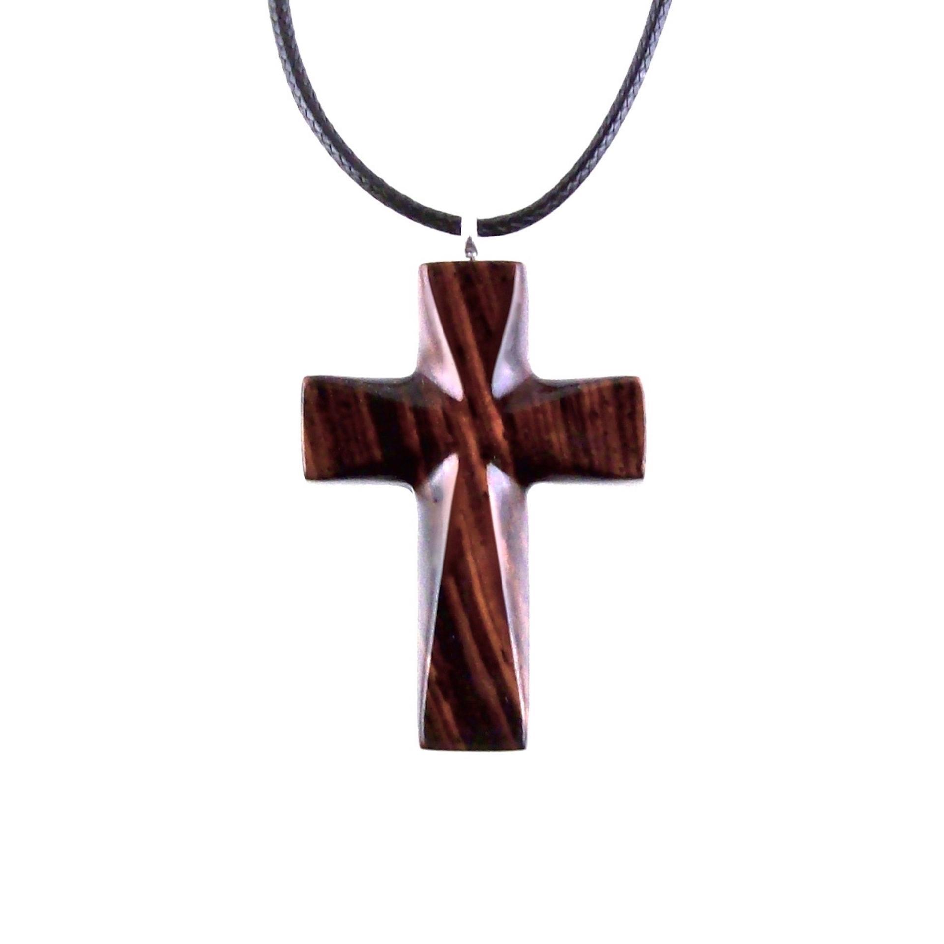Wooden Cross Necklace, Hand Carved Wood Cross Pendant, Christian Jewelry for Men Women, Gift for Him or Her