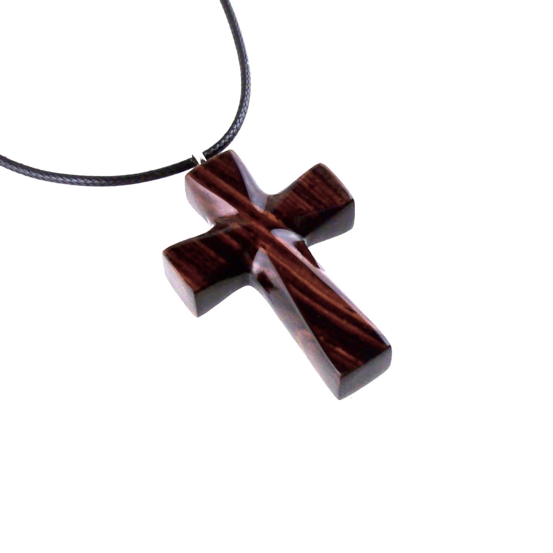 Wooden Cross Necklace, Hand Carved Wood Cross Pendant, Christian Jewelry for Men Women, Gift for Him or Her