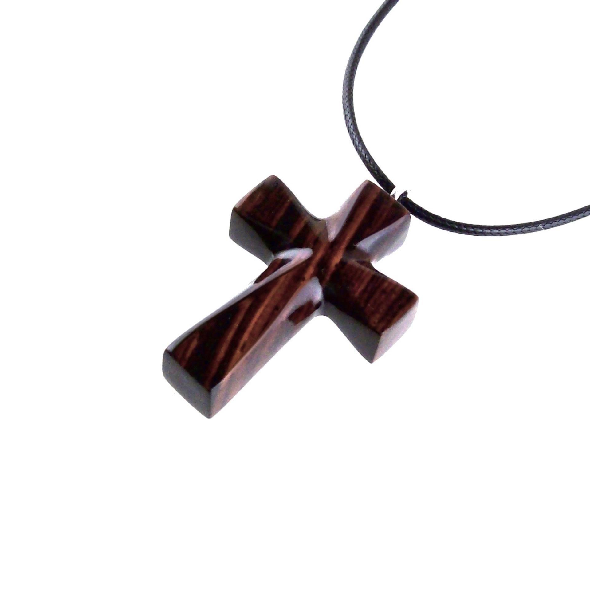 Wooden Cross Necklace, Hand Carved Wood Cross Pendant, Christian Jewelry for Men Women, Gift for Him or Her
