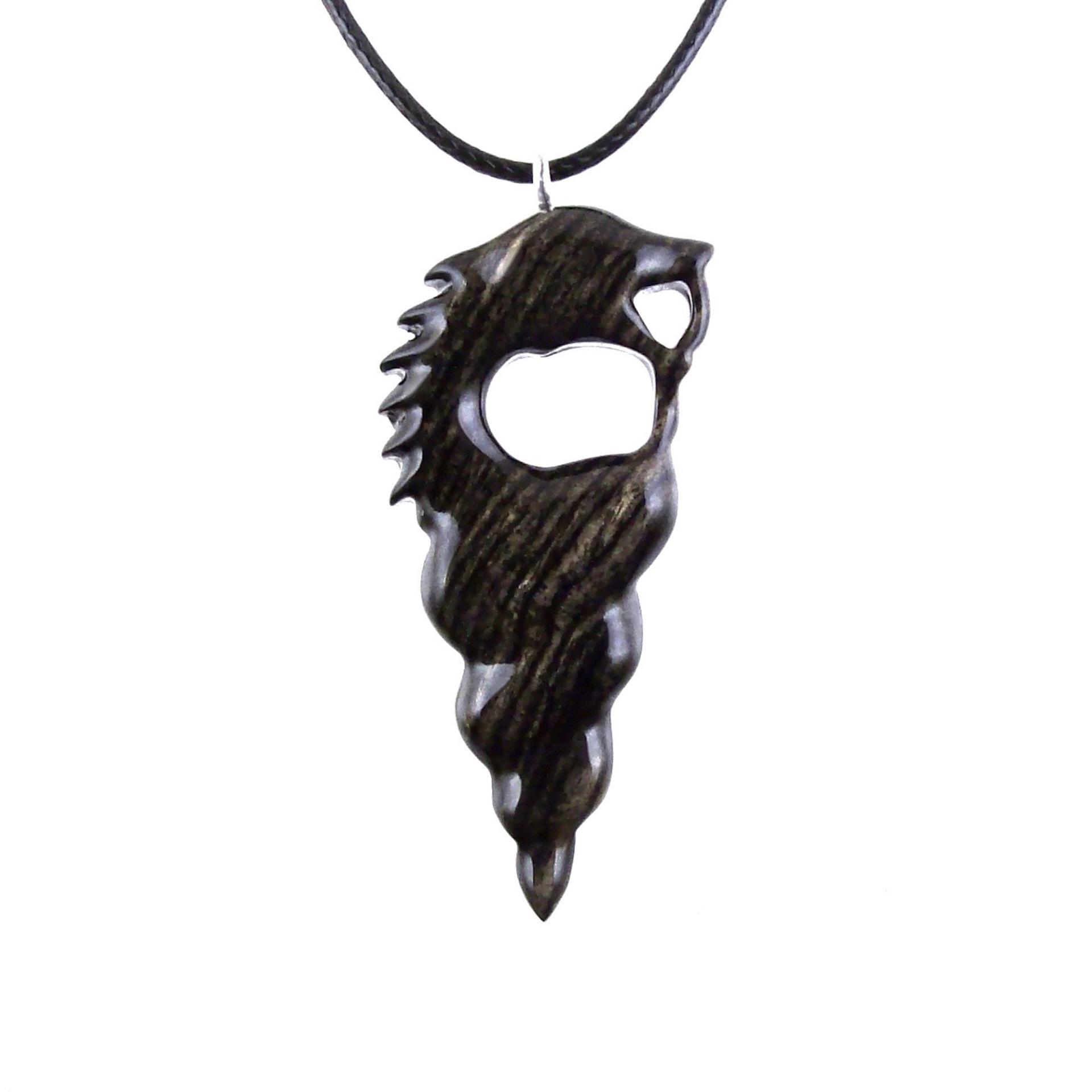 Wooden Nyami Nyami Hand Carved African Pendant, Tribal Wood Mens Necklace, African Jewelry, Protection Amulet, Good Luck Charm