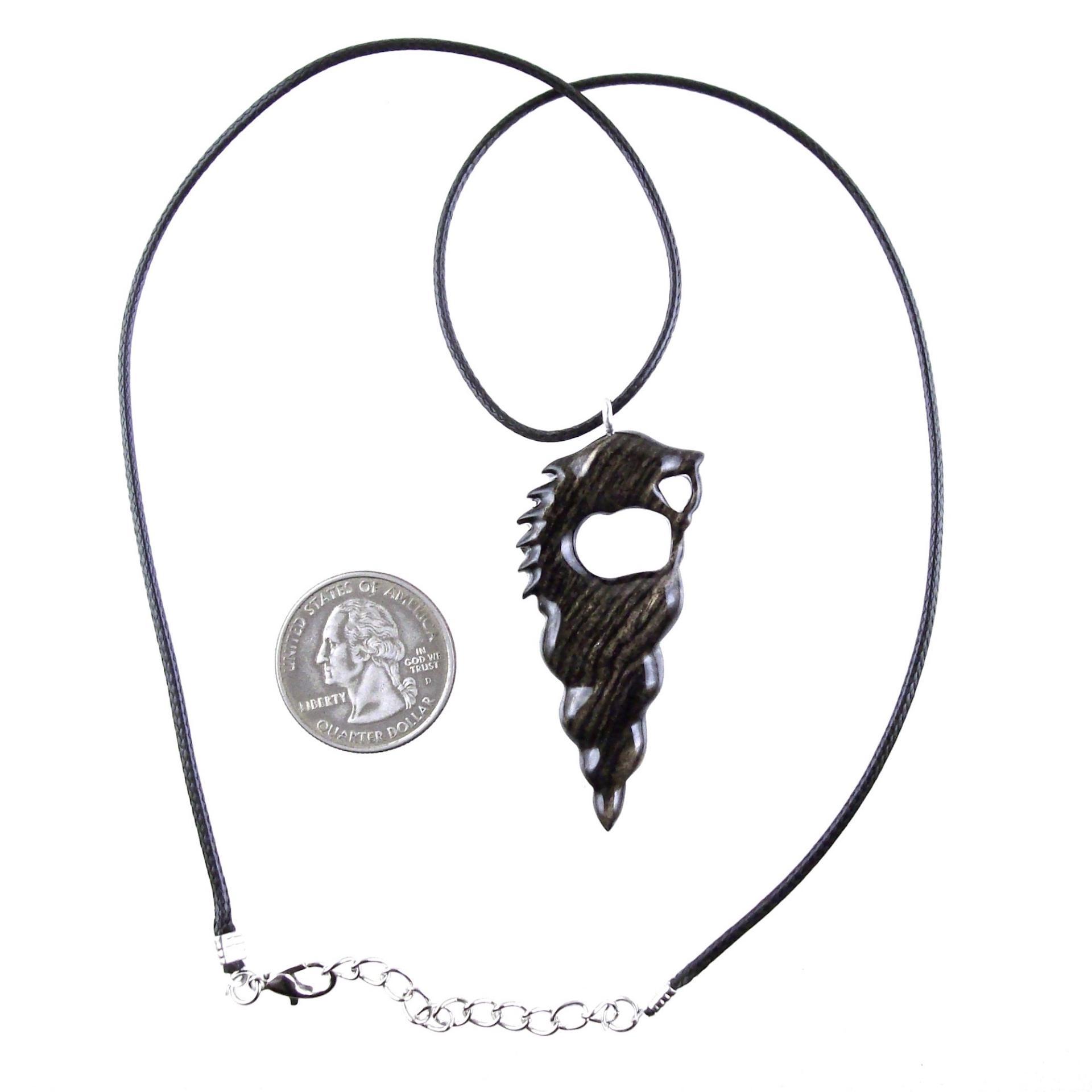 Wooden Nyami Nyami Hand Carved African Pendant, Tribal Wood Mens Necklace, African Jewelry, Protection Amulet, Good Luck Charm