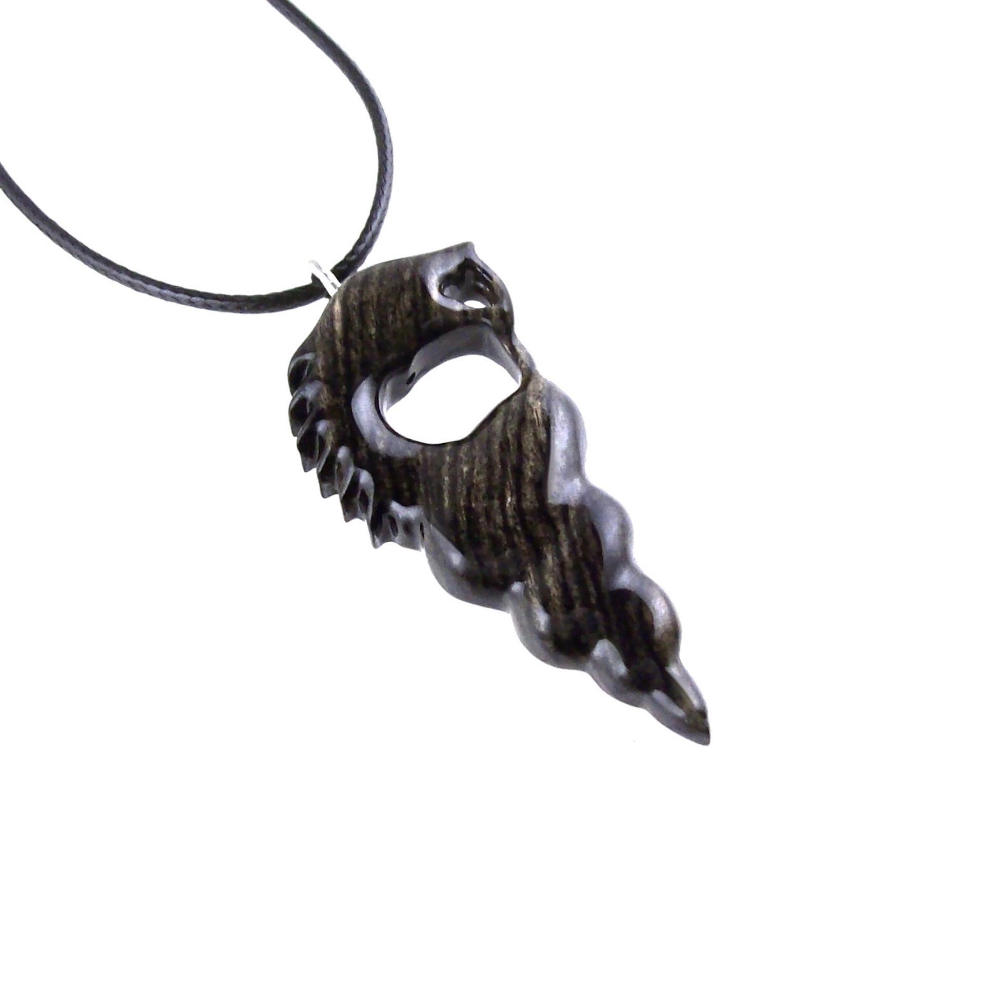 Wooden Nyami Nyami Hand Carved African Pendant, Tribal Wood Mens Necklace, African Jewelry, Protection Amulet, Good Luck Charm