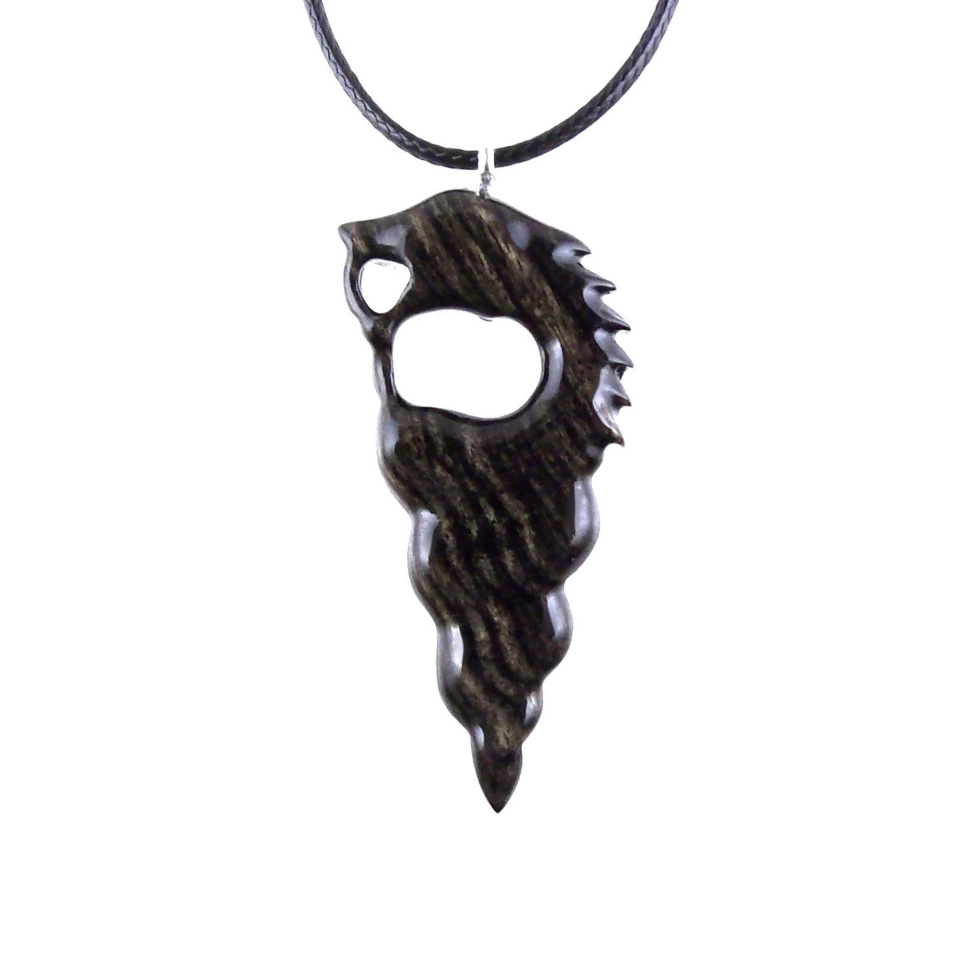 Wooden Nyami Nyami Hand Carved African Pendant, Tribal Wood Mens Necklace, African Jewelry, Protection Amulet, Good Luck Charm