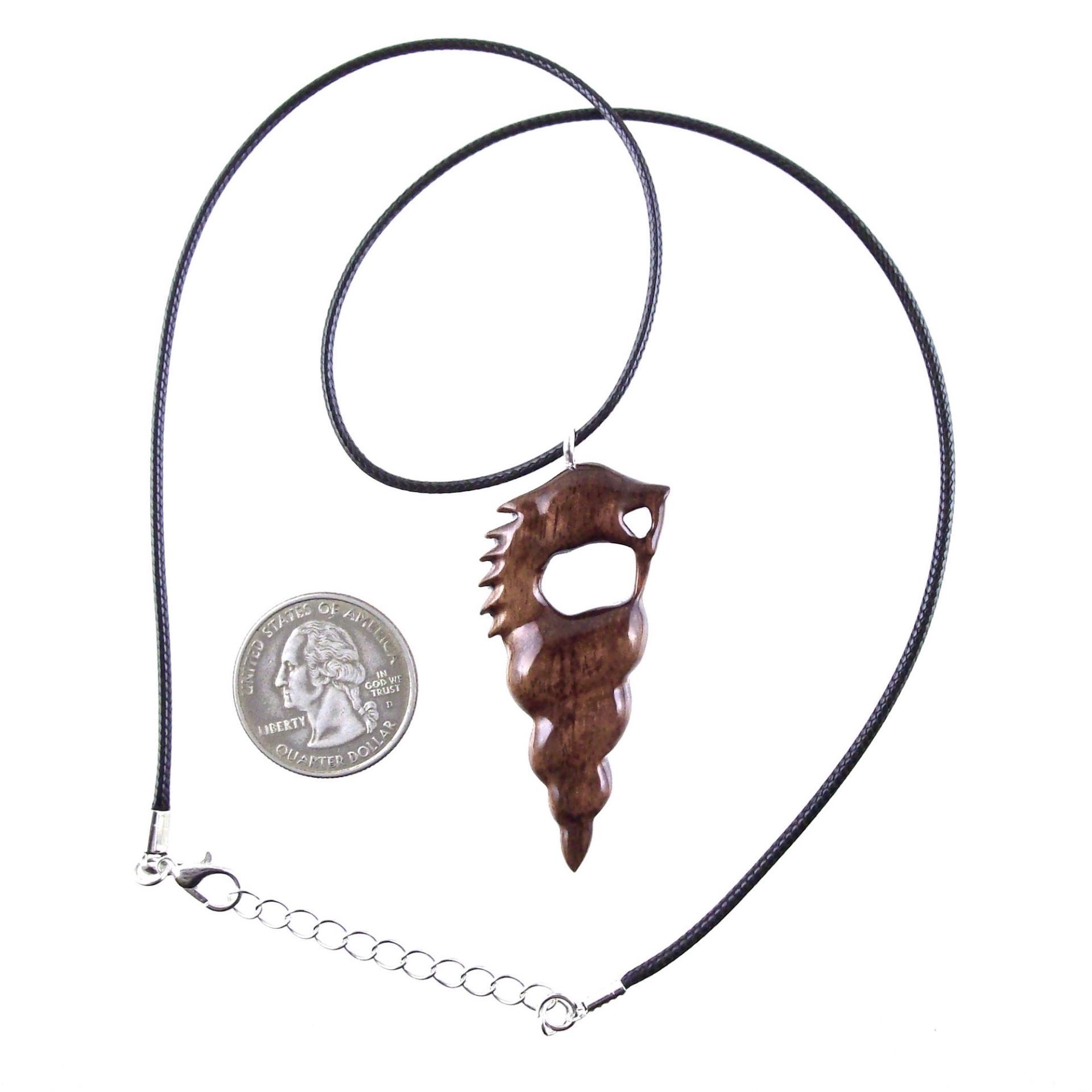 Wooden Nyami Nyami Hand Carved African Pendant, Tribal Wood Mens Necklace, African Jewelry, Protection Amulet, Good Luck Charm