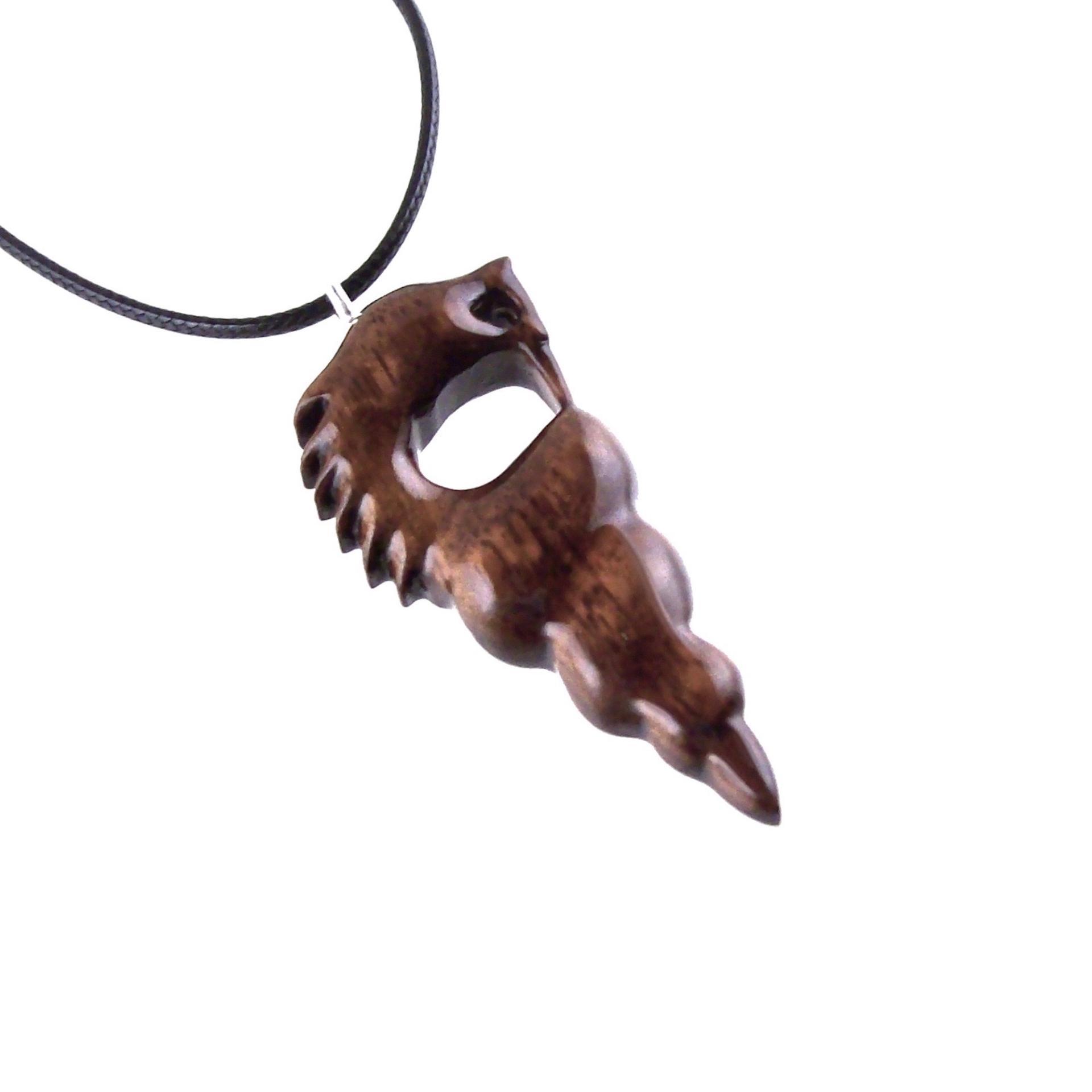 Wooden Nyami Nyami Hand Carved African Pendant, Tribal Wood Mens Necklace, African Jewelry, Protection Amulet, Good Luck Charm