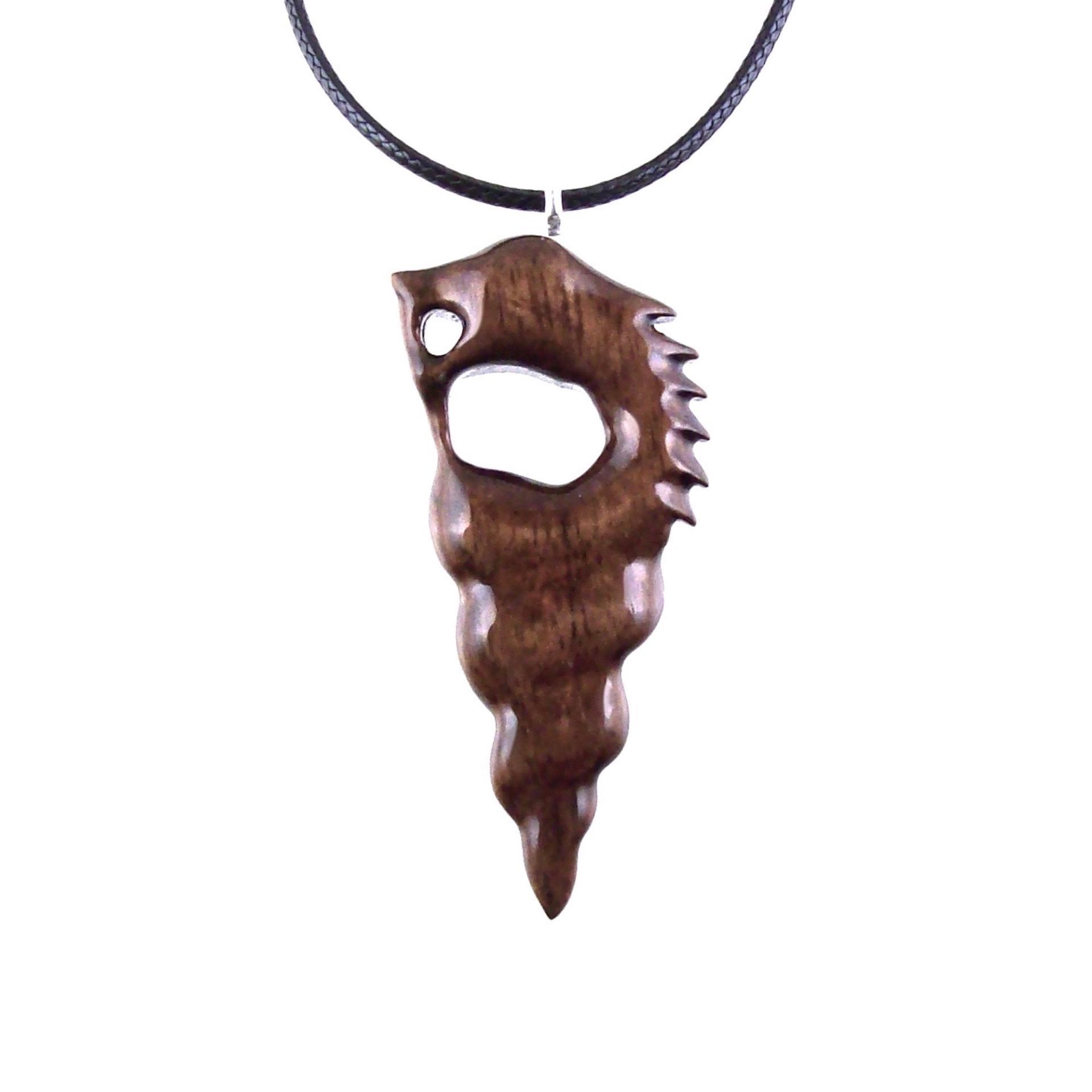 Wooden Nyami Nyami Hand Carved African Pendant, Tribal Wood Mens Necklace, African Jewelry, Protection Amulet, Good Luck Charm
