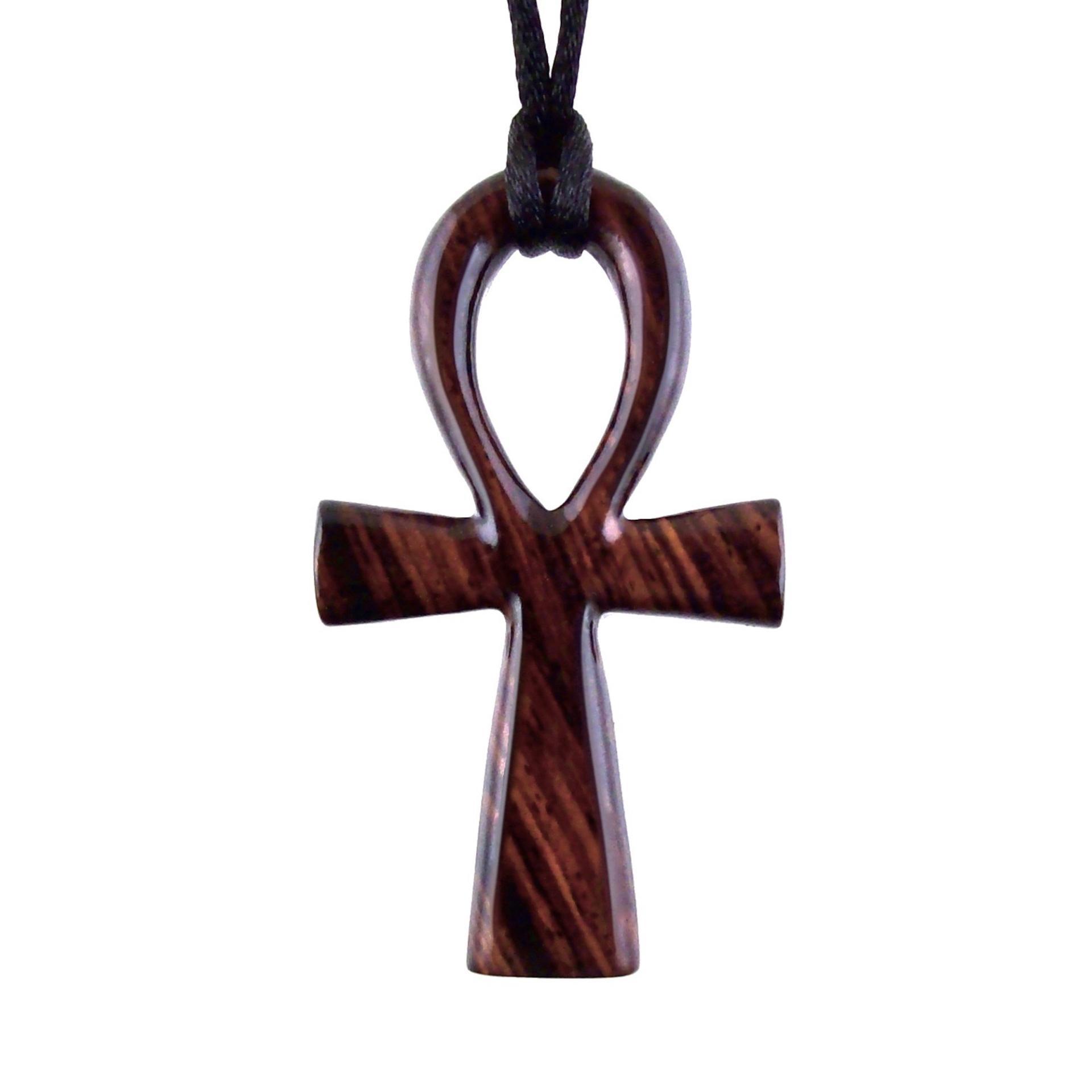 Large Ankh Pendant, Mens Wood Ankh Necklace, Wooden Egyptian Cross Ankh Pendant, African Jewelry