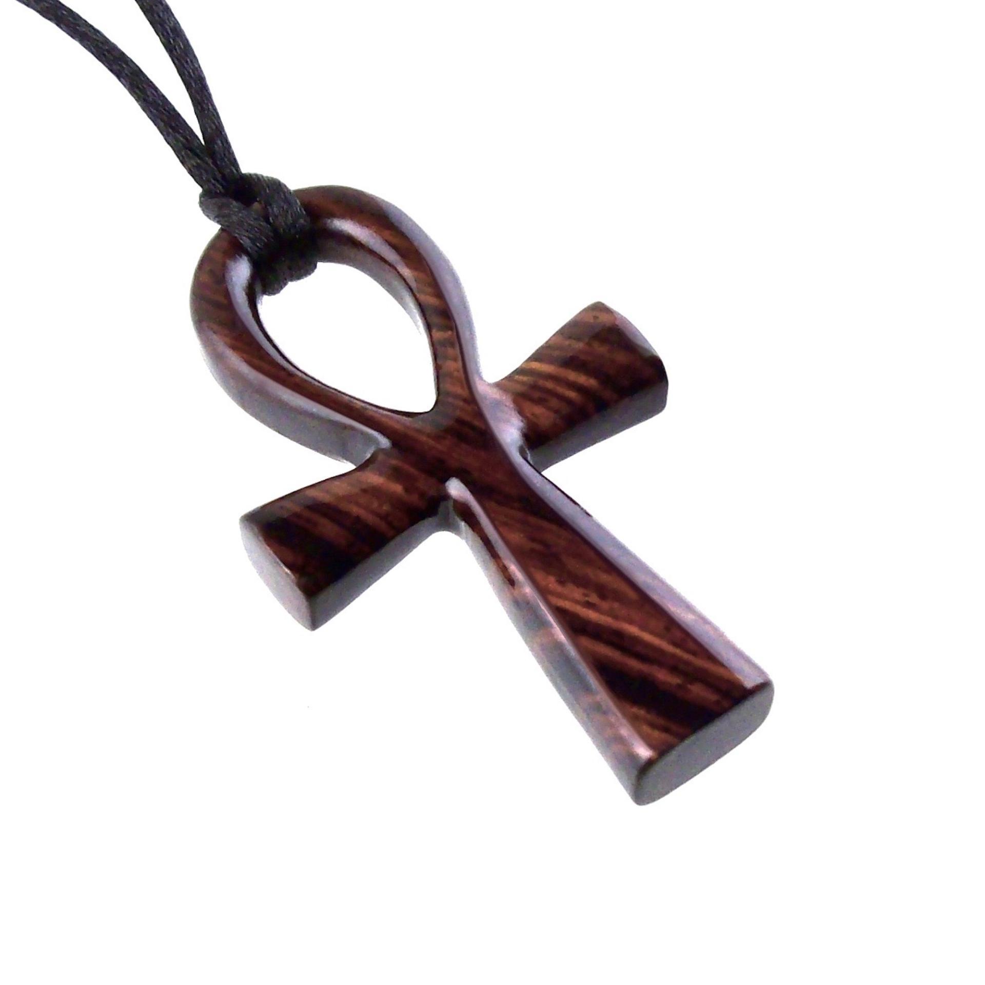 Large Ankh Pendant, Mens Wood Ankh Necklace, Wooden Egyptian Cross Ankh Pendant, African Jewelry