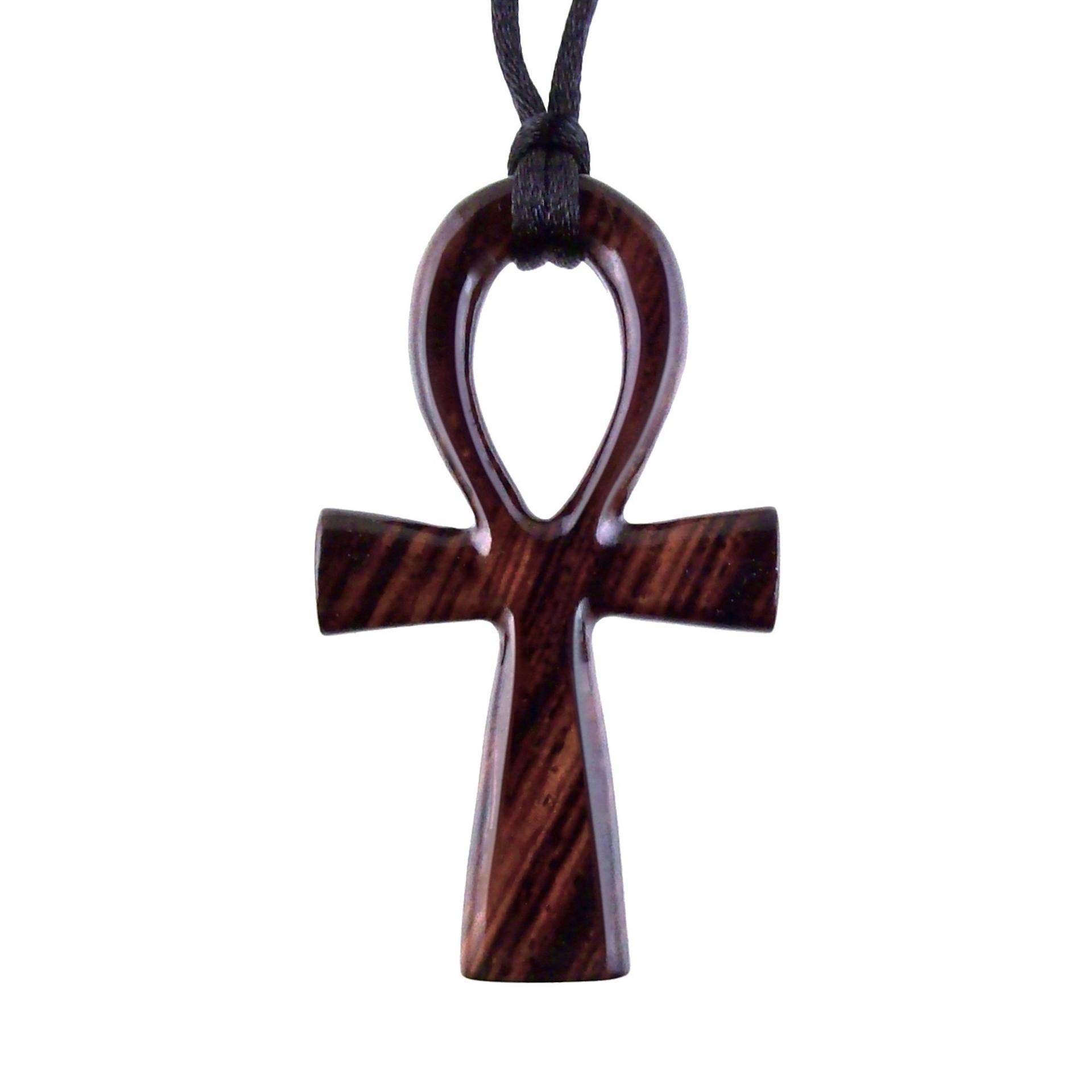 Large Ankh Pendant, Mens Wood Ankh Necklace, Wooden Egyptian Cross Ankh Pendant, African Jewelry