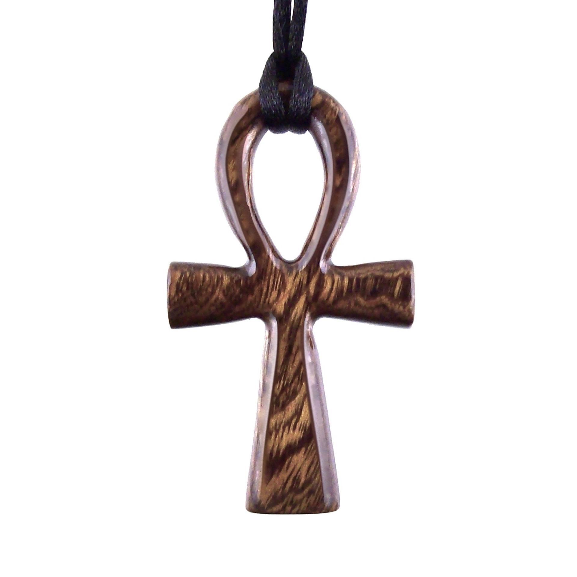 Large Ankh Pendant, Wood Egyptian Ankh Necklace, Wooden Cross Ankh Pendant, Mens African Jewelry, Gift for Him