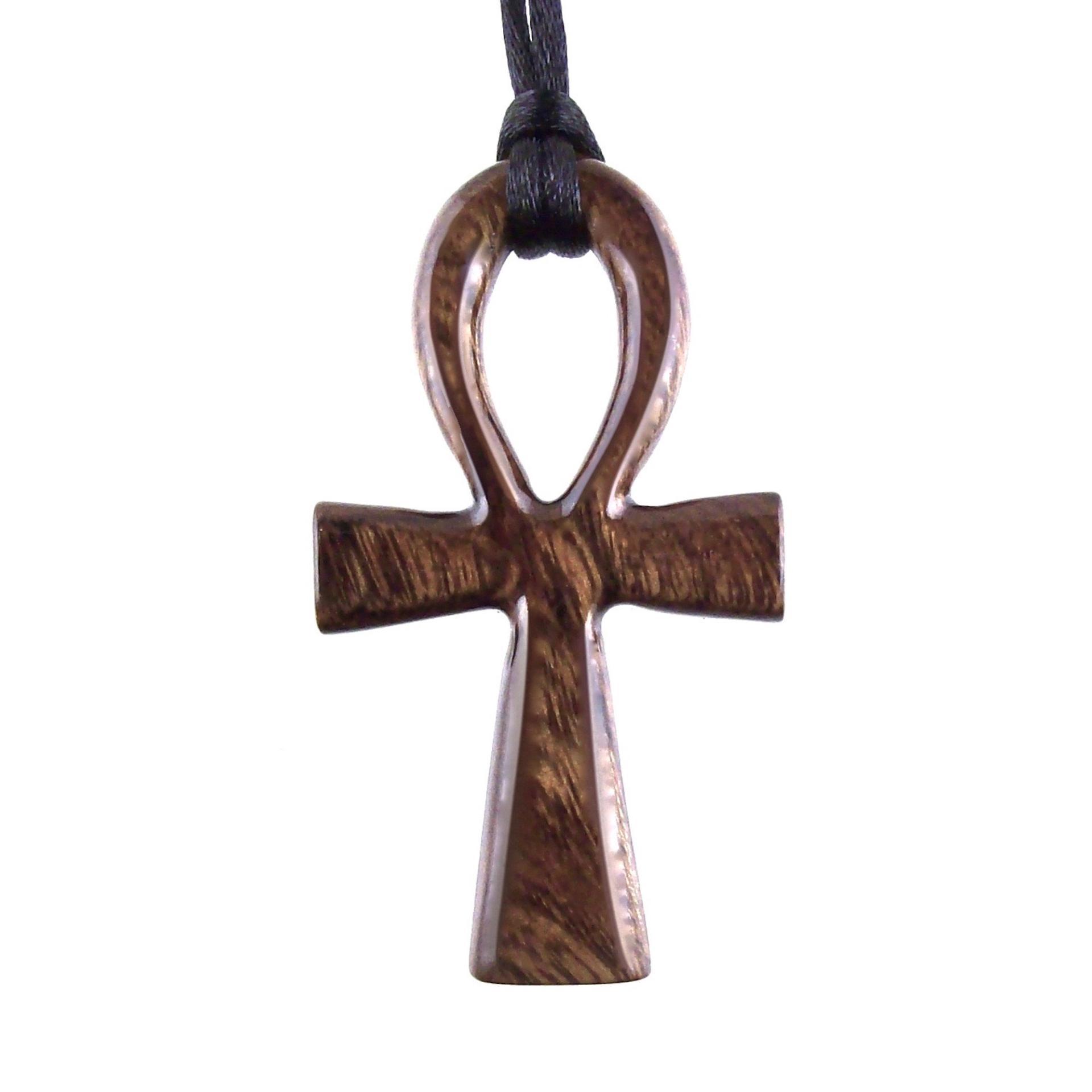 Large Ankh Pendant, Wood Egyptian Ankh Necklace, Wooden Cross Ankh Pendant, Mens African Jewelry, Gift for Him