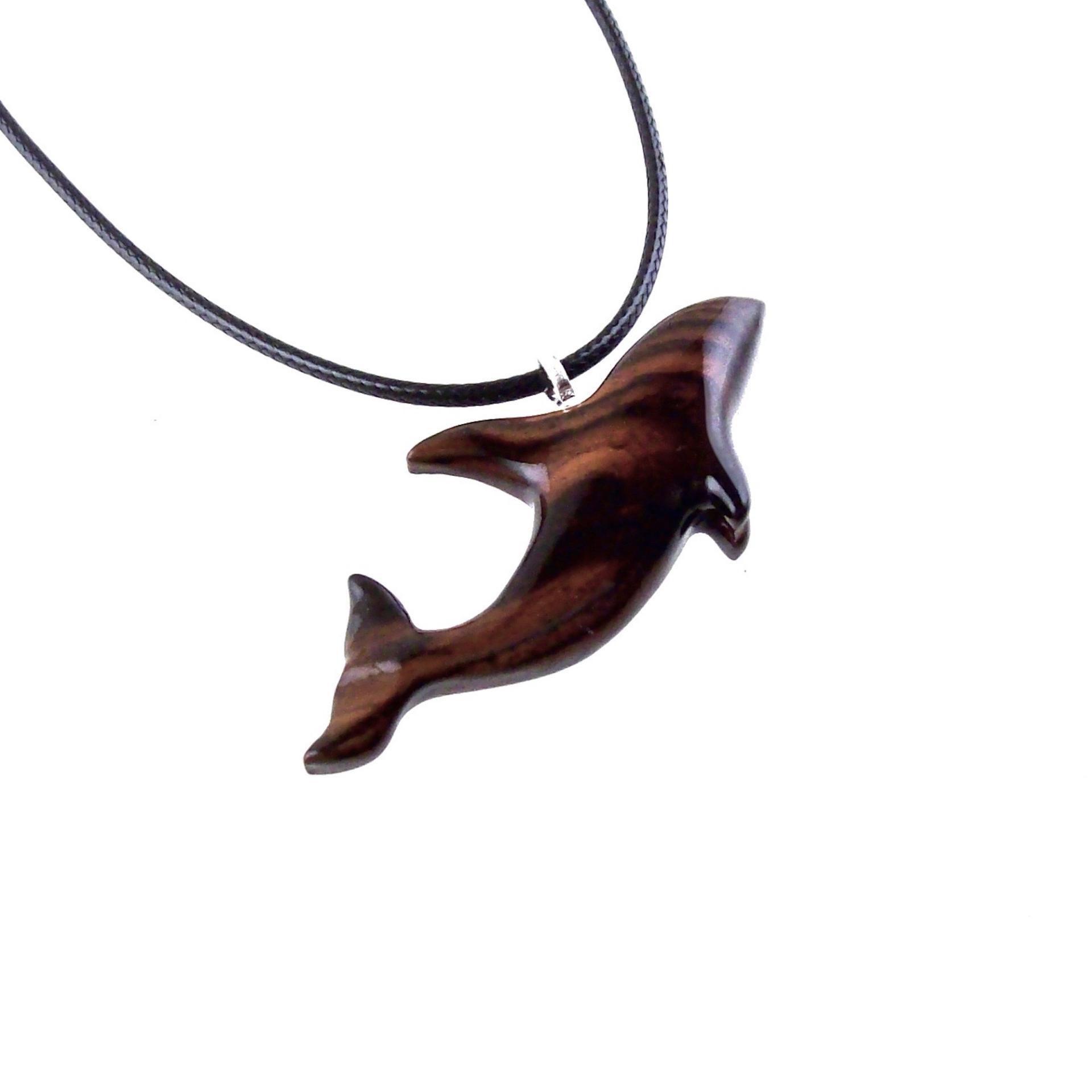 Orca Necklace, Hand Carved Killer Whale Pendant for Men or Women, Wooden Sea Animal, Nautical Wood Jewelry, One of a Kind  Gift for Him Her