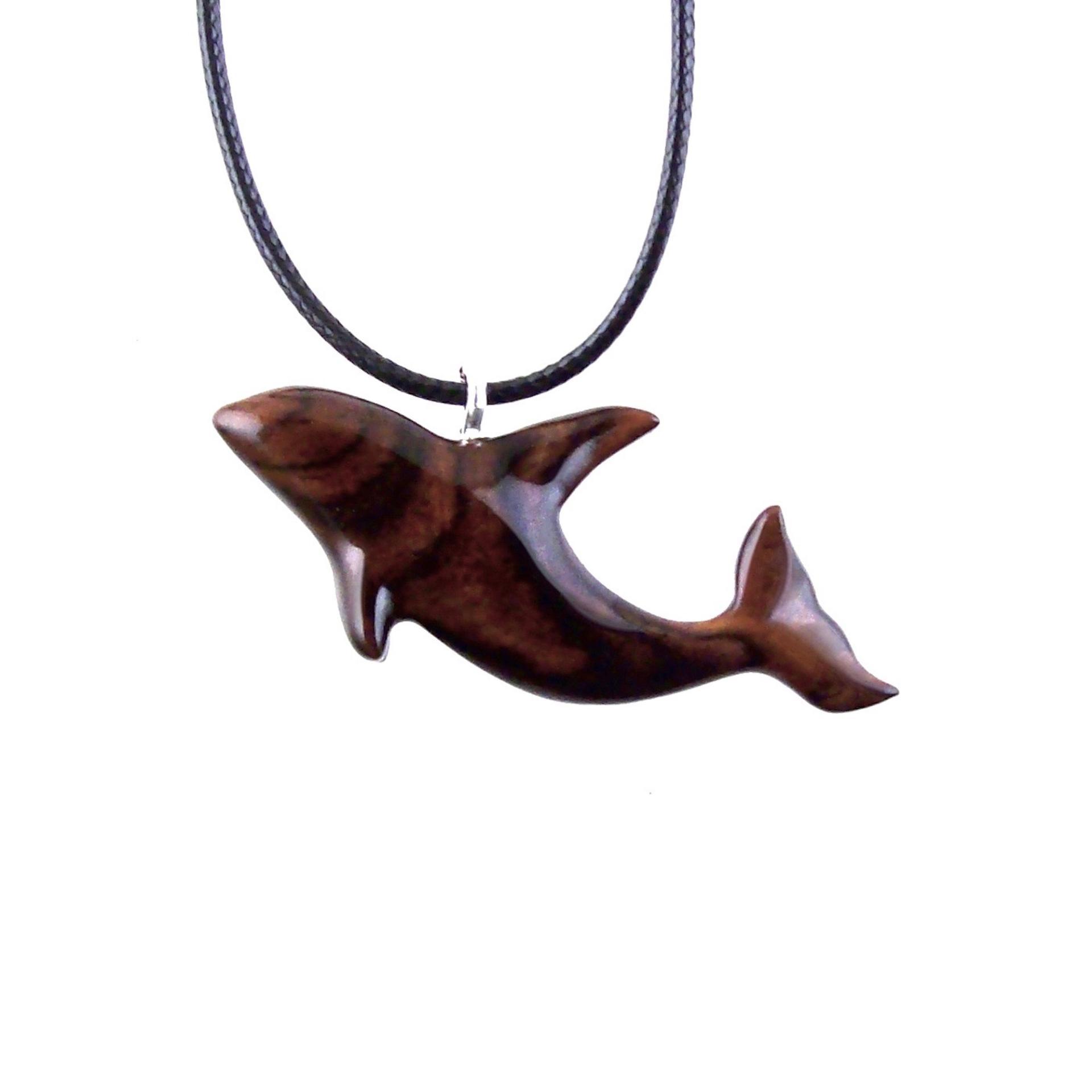 Orca Necklace, Hand Carved Killer Whale Pendant for Men or Women, Wooden Sea Animal, Nautical Wood Jewelry, One of a Kind  Gift for Him Her