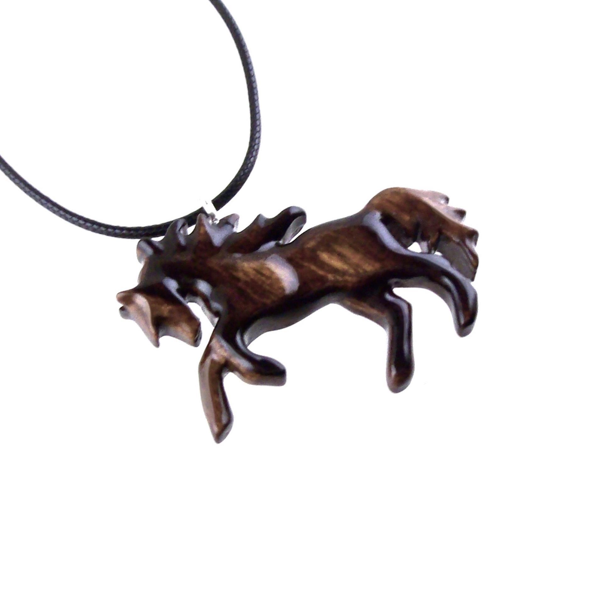 Horse Necklace, Hand Carved Wooden Horse Pendant for Men or Women, Equine Jewelry, Spirit Animal Wood Pendant