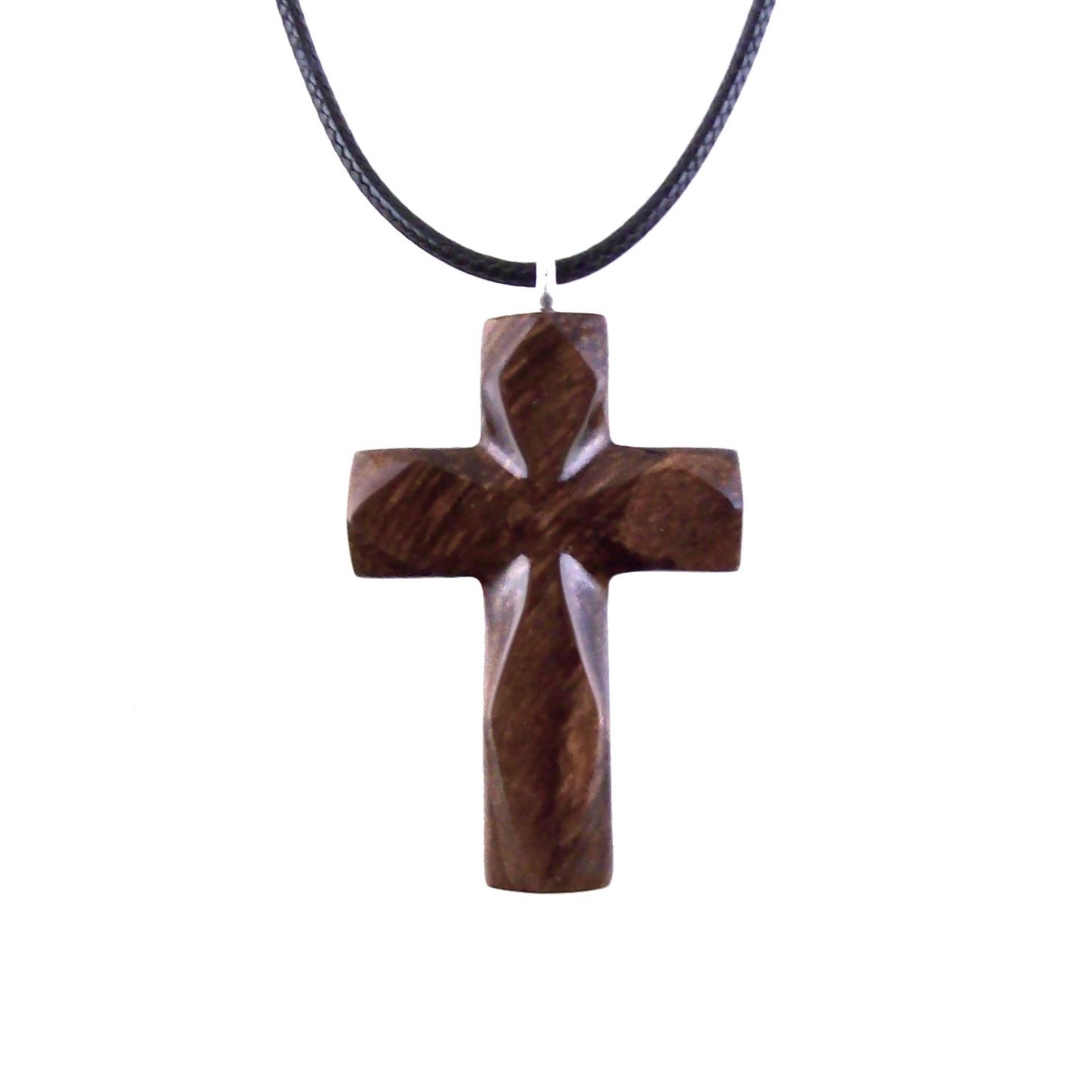 Handmade Wooden Cross Necklace for Men Women, Wood Cross Pendant, Hand Carved Christian Jewelry, One of a Kind Gift for Him Her
