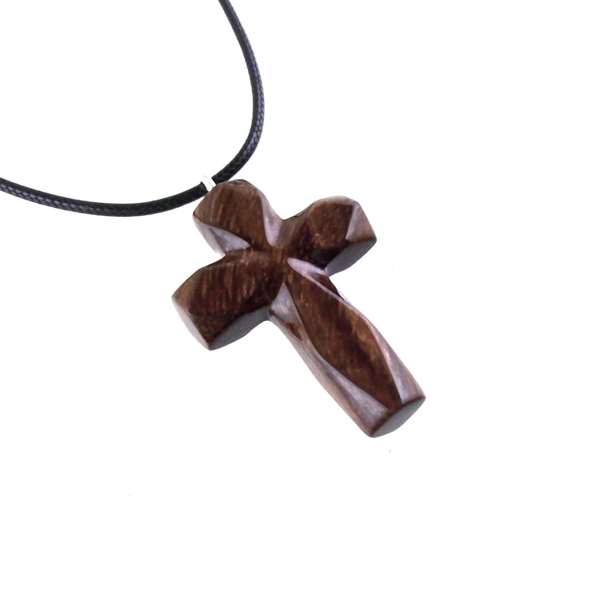 Handmade Wooden Cross Necklace for Men Women, Wood Cross Pendant, Hand Carved Christian Jewelry, One of a Kind Gift for Him Her