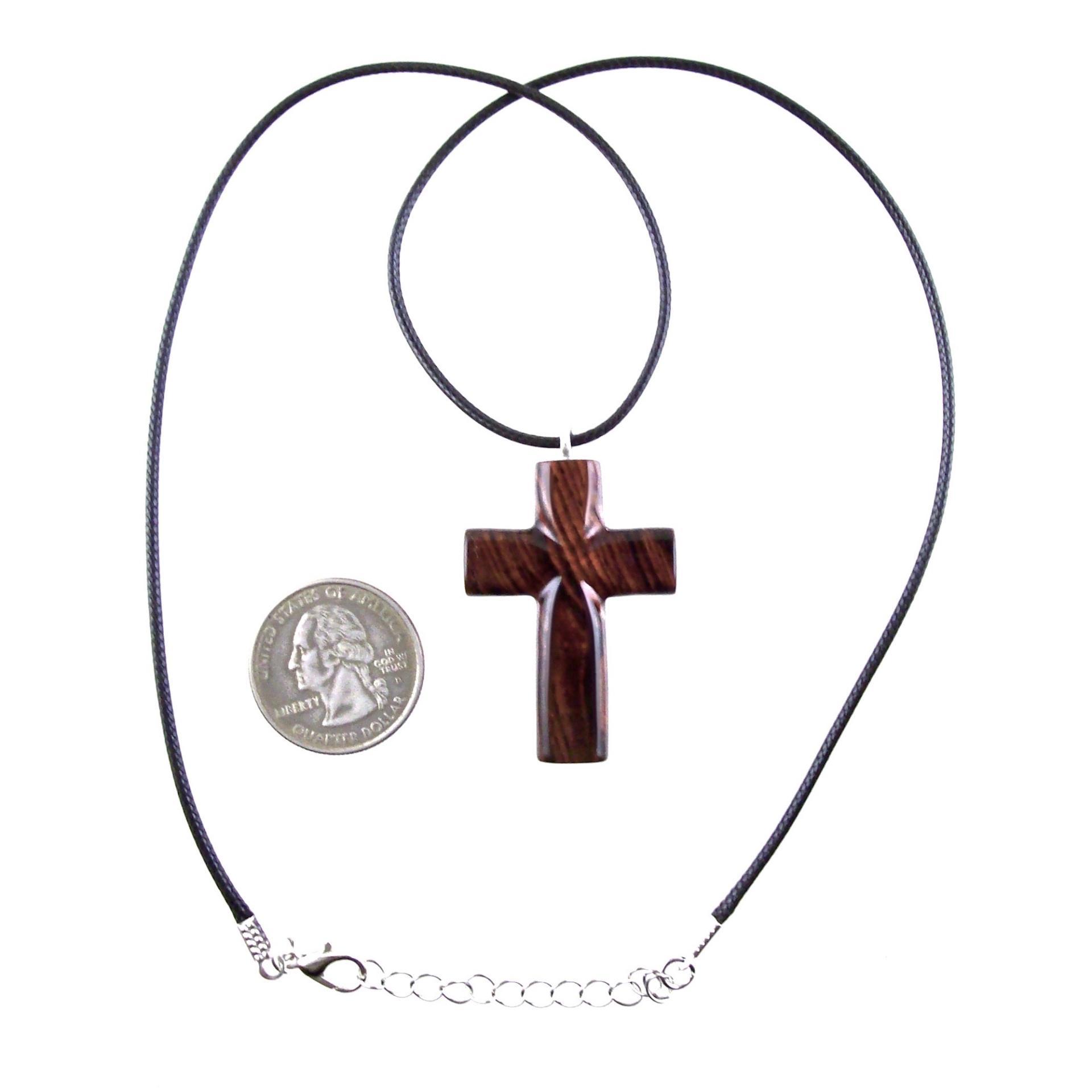 Wooden Cross Pendant, Hand Carved Wood Cross Necklace, Christian Jewelry, One of a Kind Gift for Men or Women
