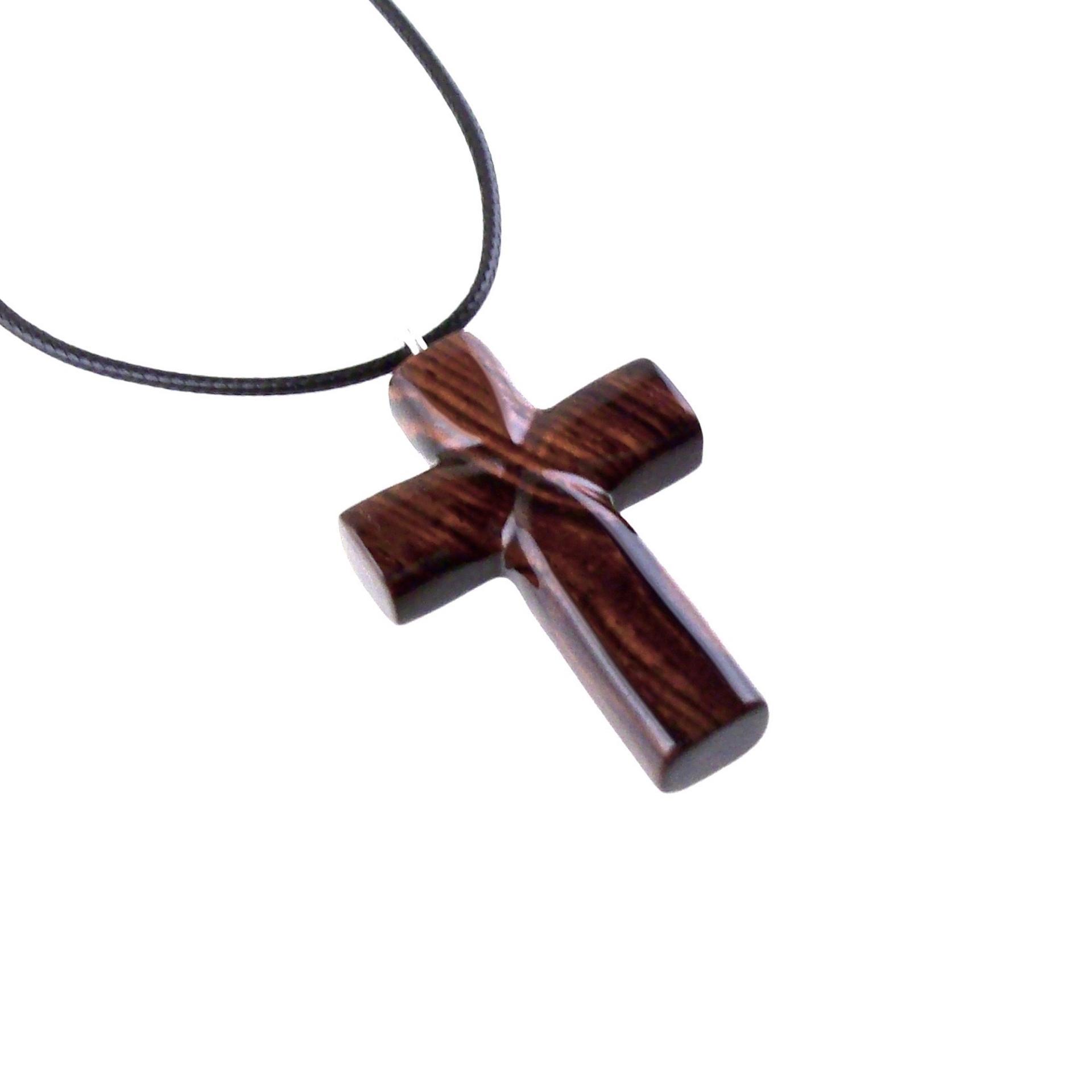Wooden Cross Pendant, Hand Carved Wood Cross Necklace, Christian Jewelry, One of a Kind Gift for Men or Women