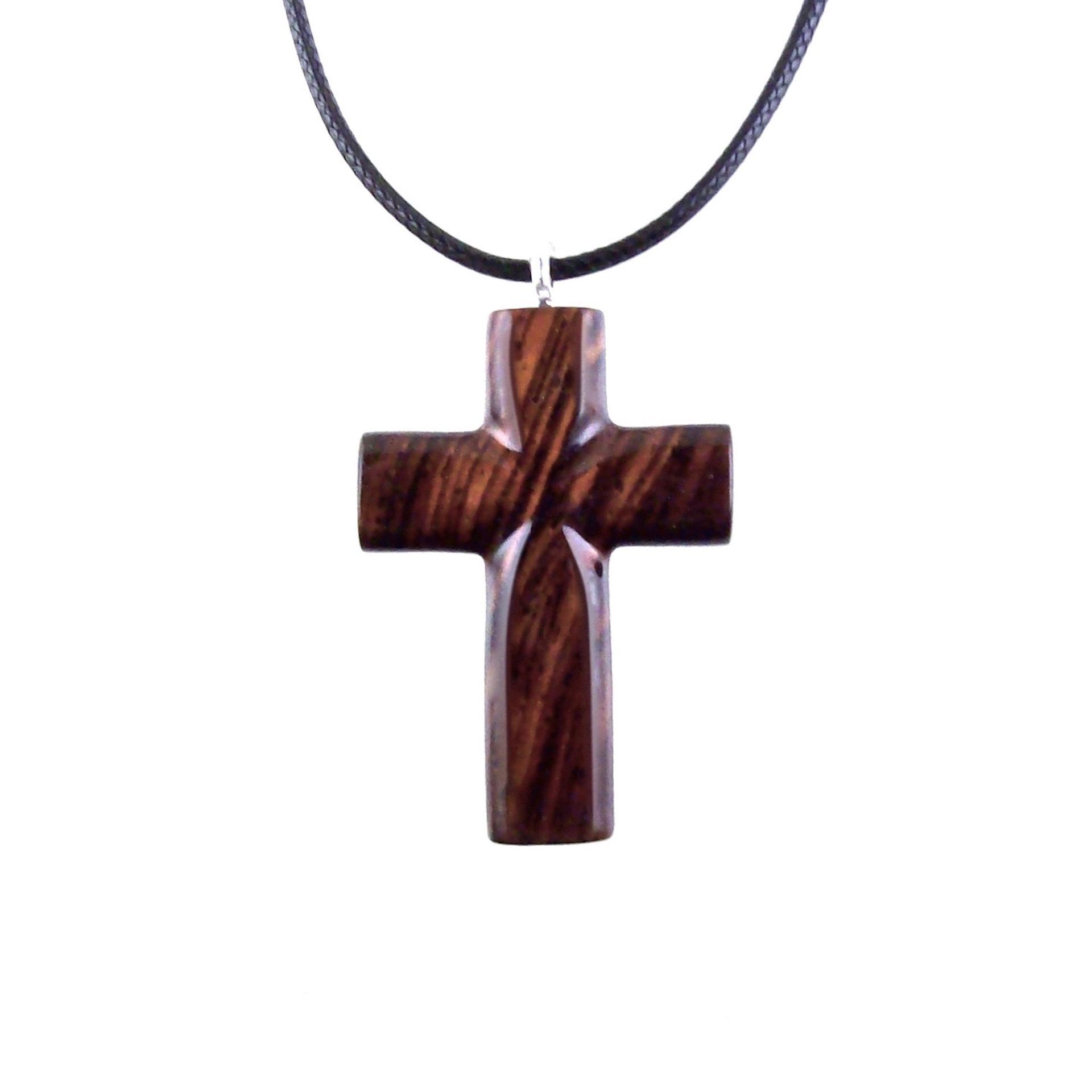 Wooden Cross Pendant, Hand Carved Wood Cross Necklace, Christian Jewelry, One of a Kind Gift for Men or Women