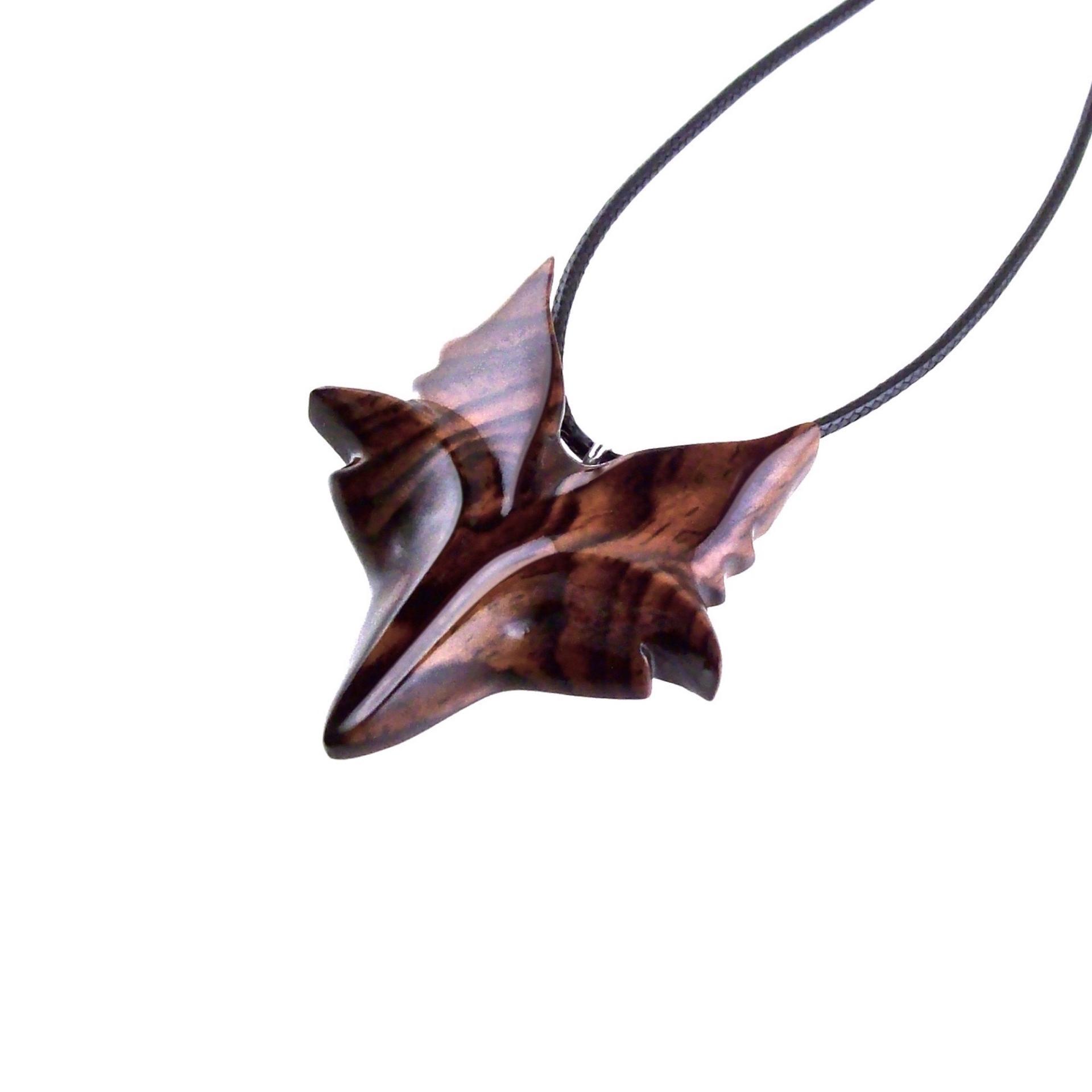 Hand Carved Wooden Fox Pendant, Celtic Fox Necklace for Men or Women, Totem Spirit Animal, Woodland Jewelry Gift for Her or Him