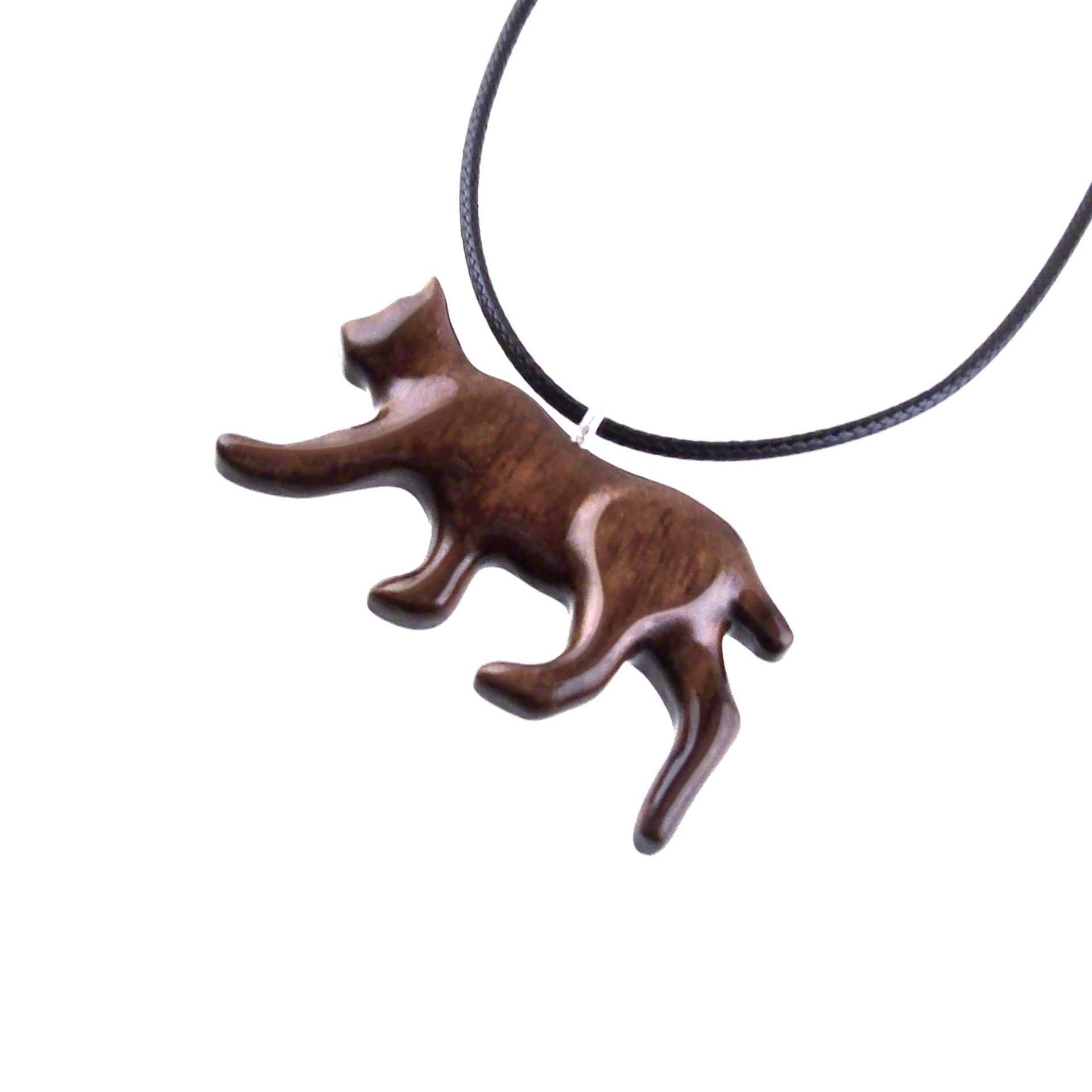 Hand Carved Wooden Lynx Pendant, Bobcat Necklace, Wildcat Totem Spirit Animal Wood Jewelry Handmade Gift for Men or Women