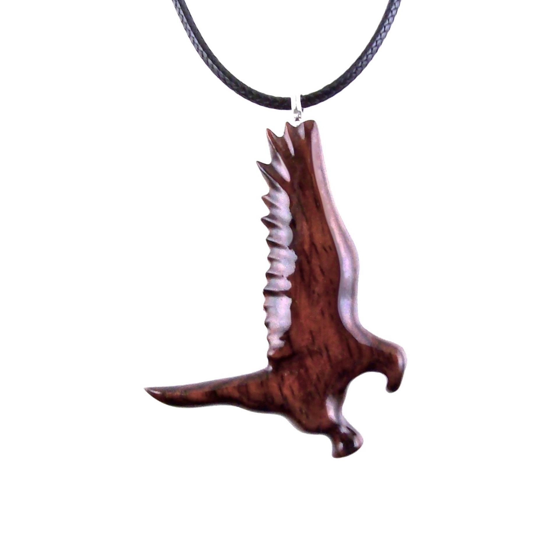 Hawk Necklace, Wooden Falcon Pendant, Hand Carved Bird Necklace, Totem Amulet, Wood Jewelry, One of a Kind Handmade Gift