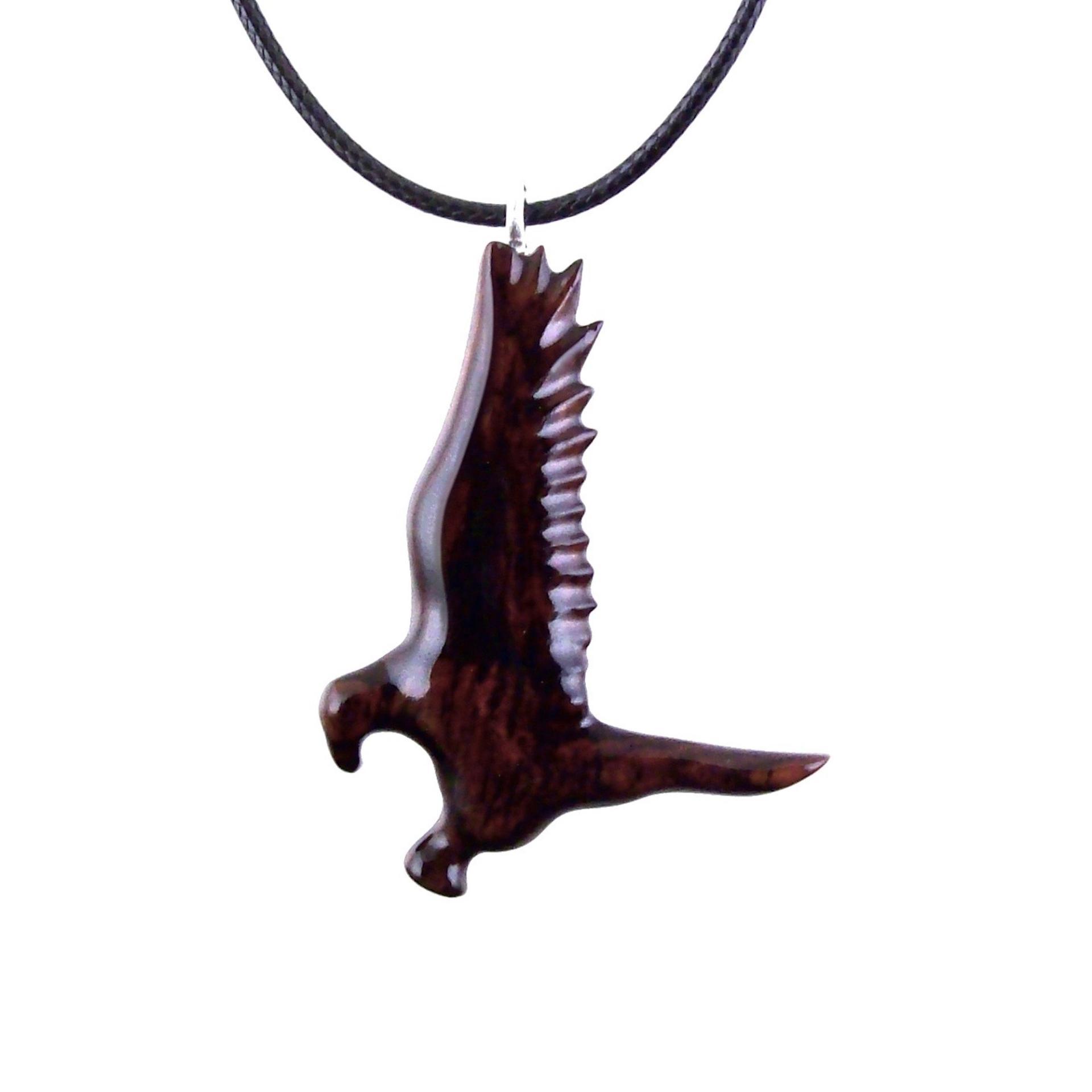 Hawk Necklace, Wooden Falcon Pendant, Hand Carved Bird Necklace, Totem Amulet, Wood Jewelry, One of a Kind Handmade Gift