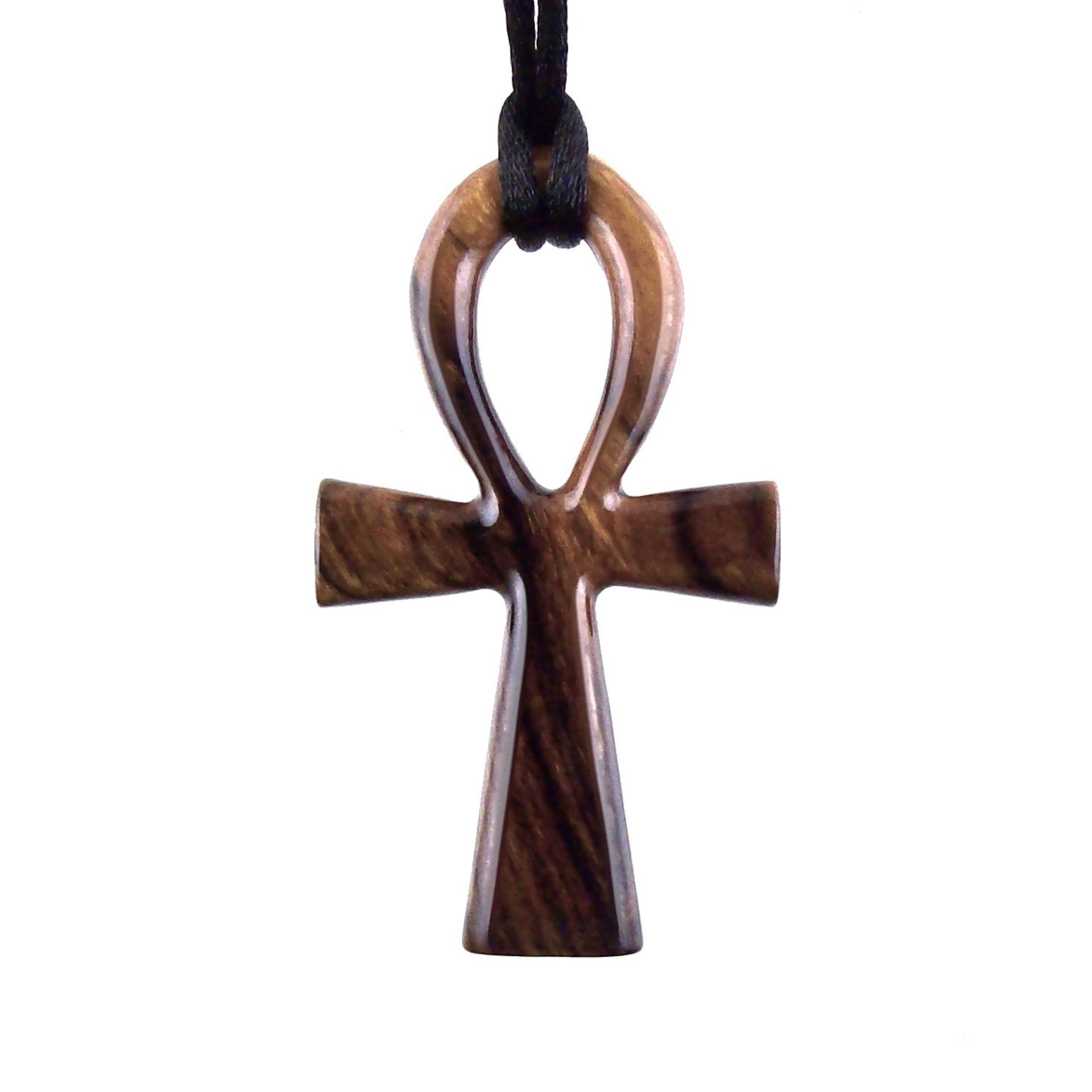 Large Ankh Pendant, Wood Egyptian Ankh Necklace, Wooden Cross Ankh Pendant, Mens African Jewelry, Gift for Him