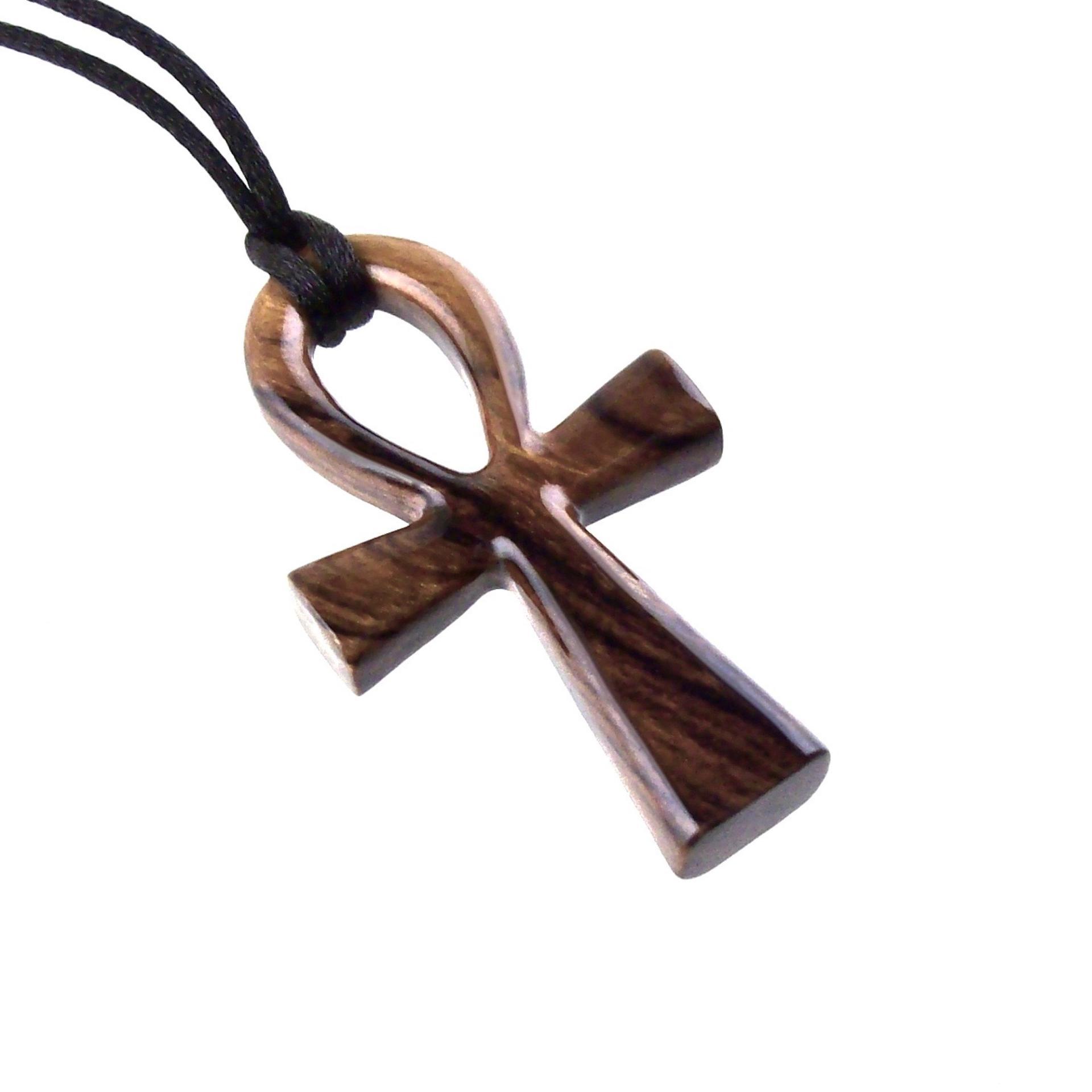 Large Ankh Pendant, Wood Egyptian Ankh Necklace, Wooden Cross Ankh Pendant, Mens African Jewelry, Gift for Him