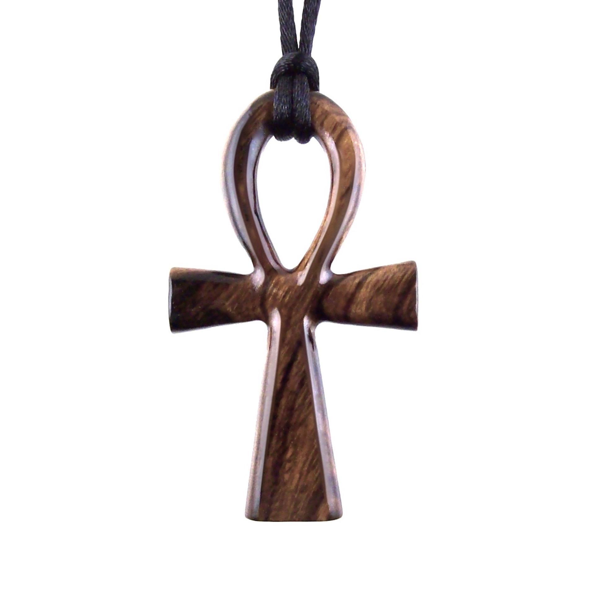 Large Ankh Pendant, Wood Egyptian Ankh Necklace, Wooden Cross Ankh Pendant, Mens African Jewelry, Gift for Him