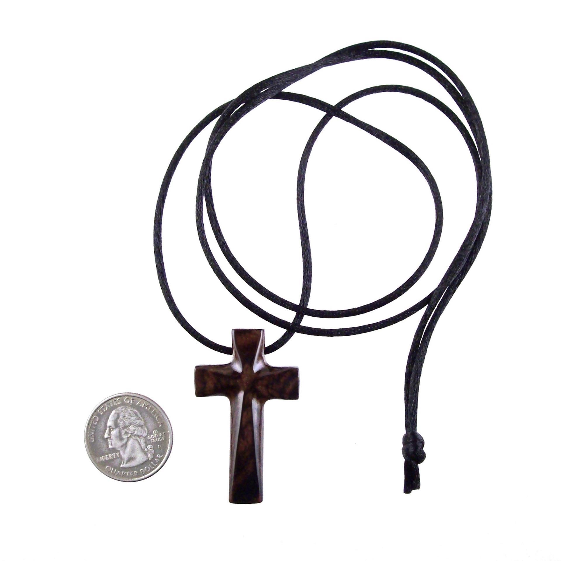 Wooden Cross Necklace, Wood Cross Pendant, Hand Carved Christian Jewelry for Men, One of a Kind Gift for Him