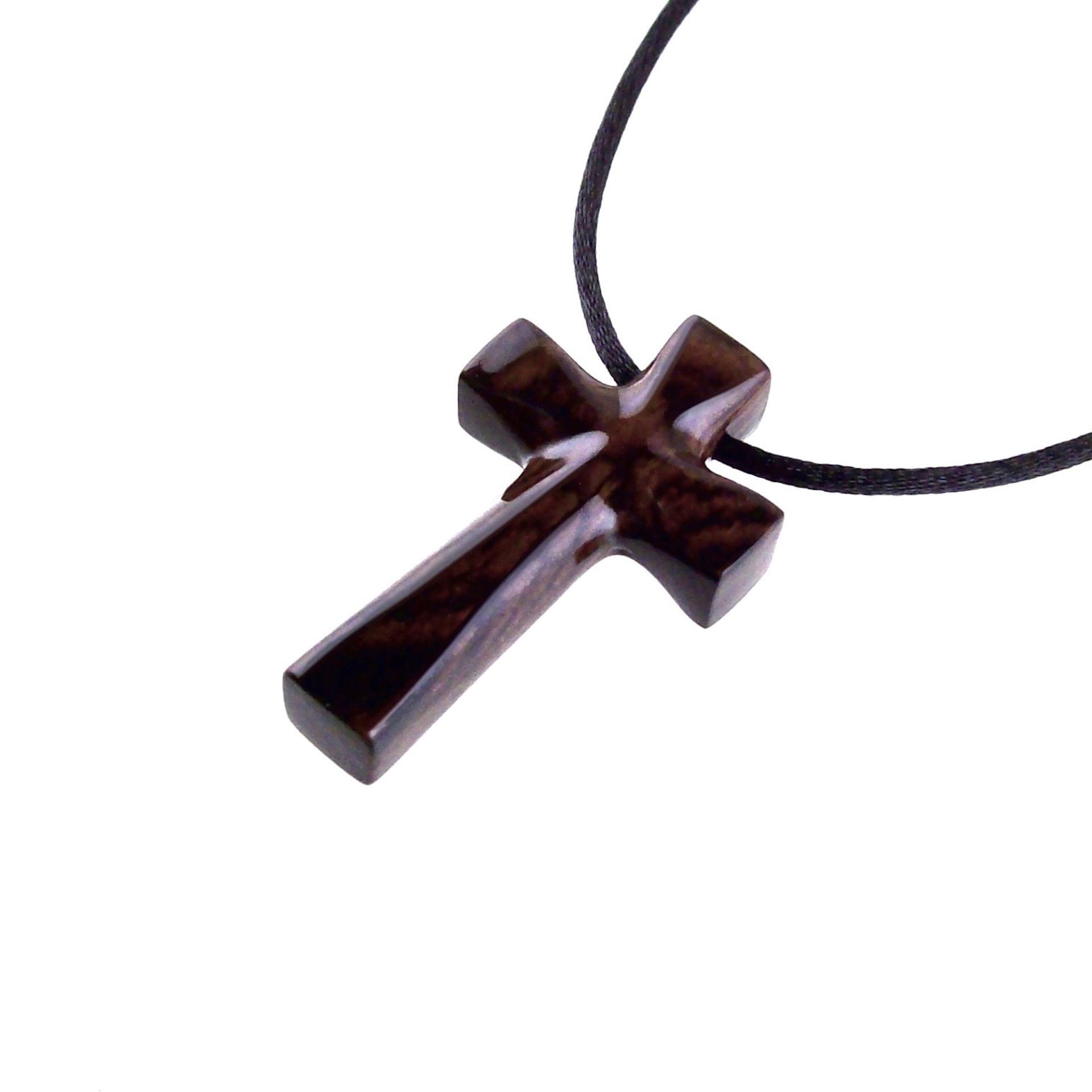 Wooden Cross Necklace, Wood Cross Pendant, Hand Carved Christian Jewelry for Men, One of a Kind Gift for Him