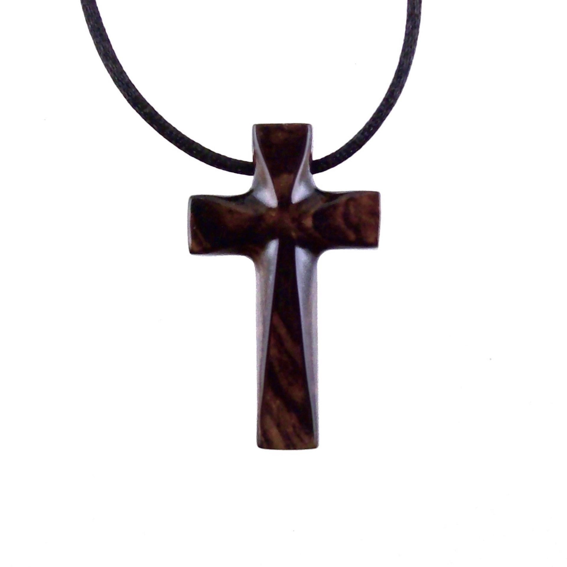 Wooden Cross Necklace, Wood Cross Pendant, Hand Carved Christian Jewelry for Men, One of a Kind Gift for Him