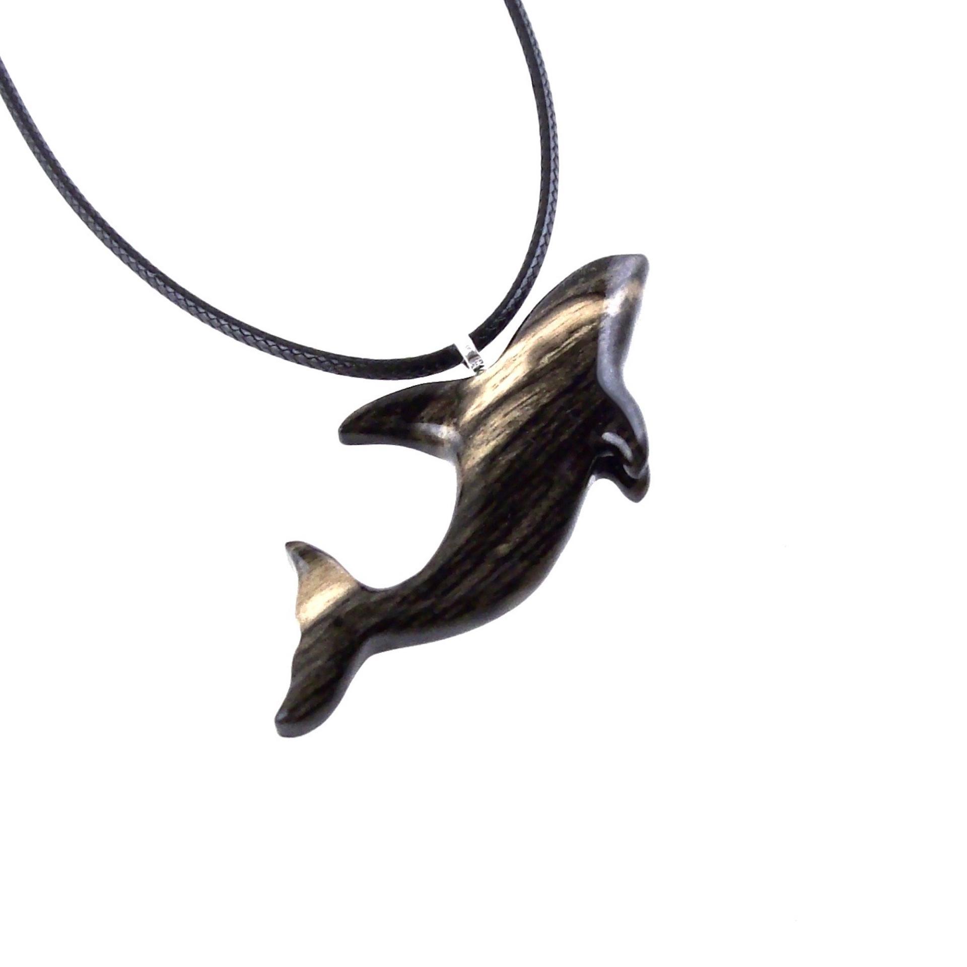 Hand Carved Orca Pendant, Wooden Killer Whale Necklace for Men or Women, Sea Animal, Nautical Beach Wood Jewelry