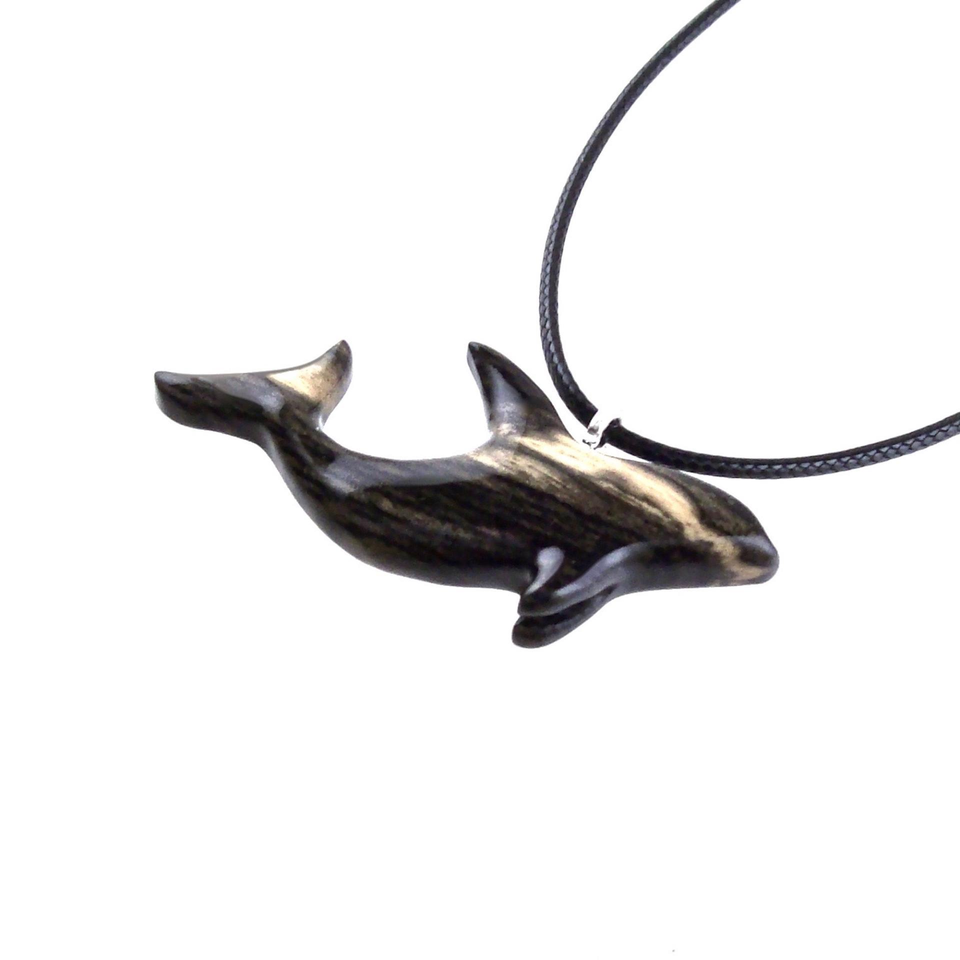 Hand Carved Orca Pendant, Wooden Killer Whale Necklace for Men or Women, Sea Animal, Nautical Beach Wood Jewelry