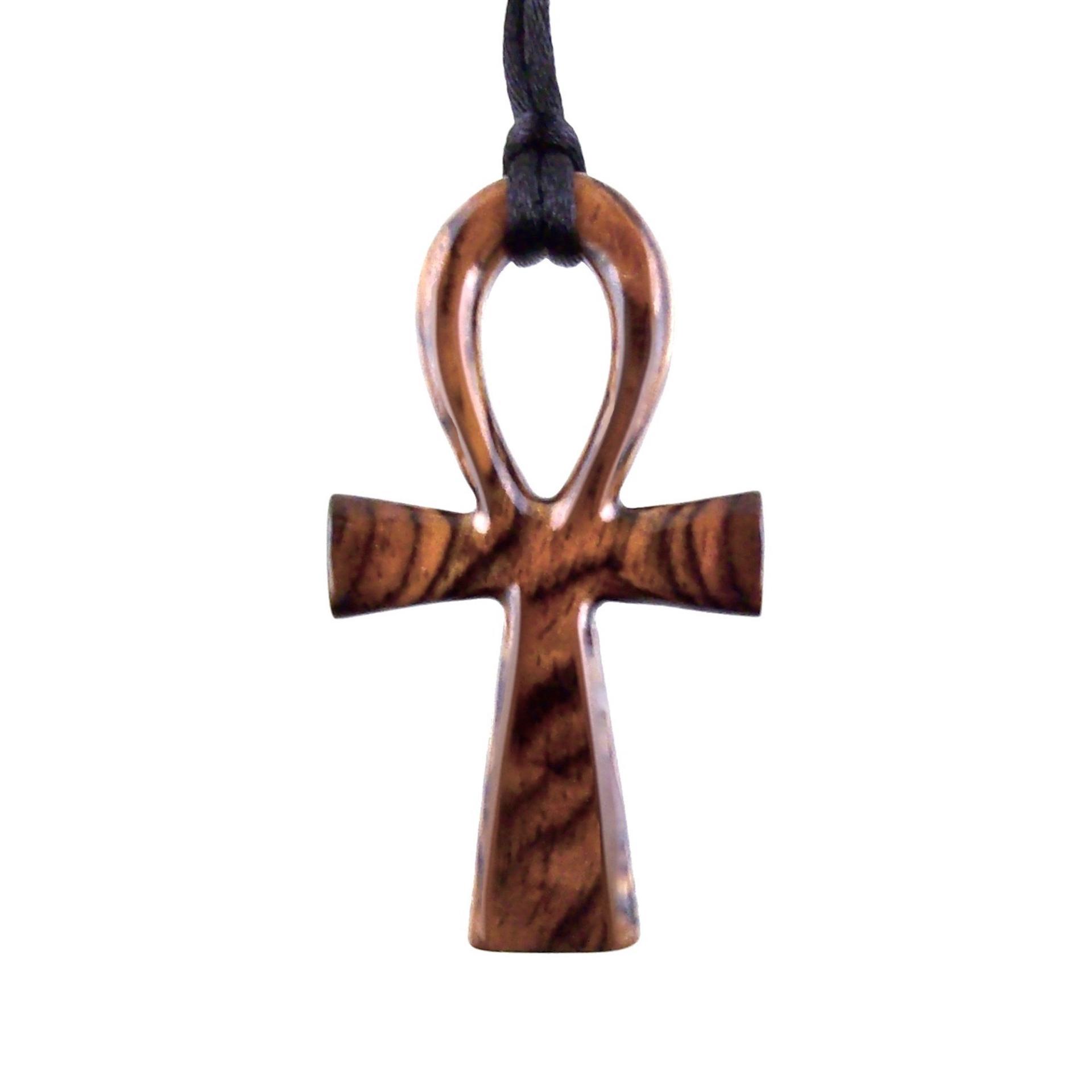 Large Ankh Pendant, Mens Wood Ankh Necklace, Wooden Egyptian Cross Ankh Pendant, African Jewelry