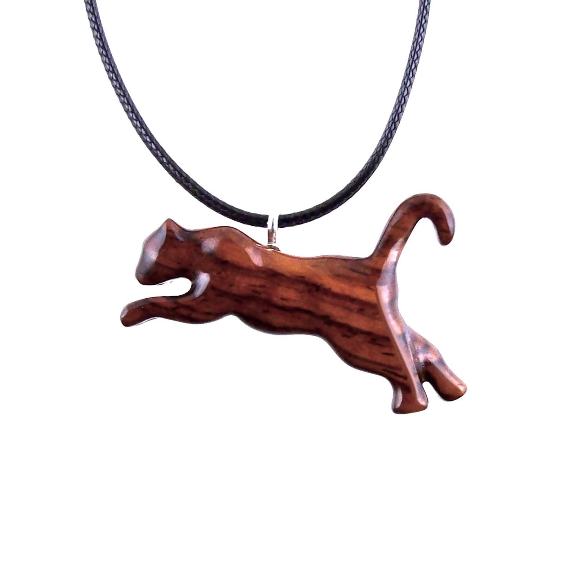 Lioness Necklace, Hand Carved Wooden Lioness Pendant, Wood Animal Necklace, Totem Spirit Animal Unisex Leo Jewelry