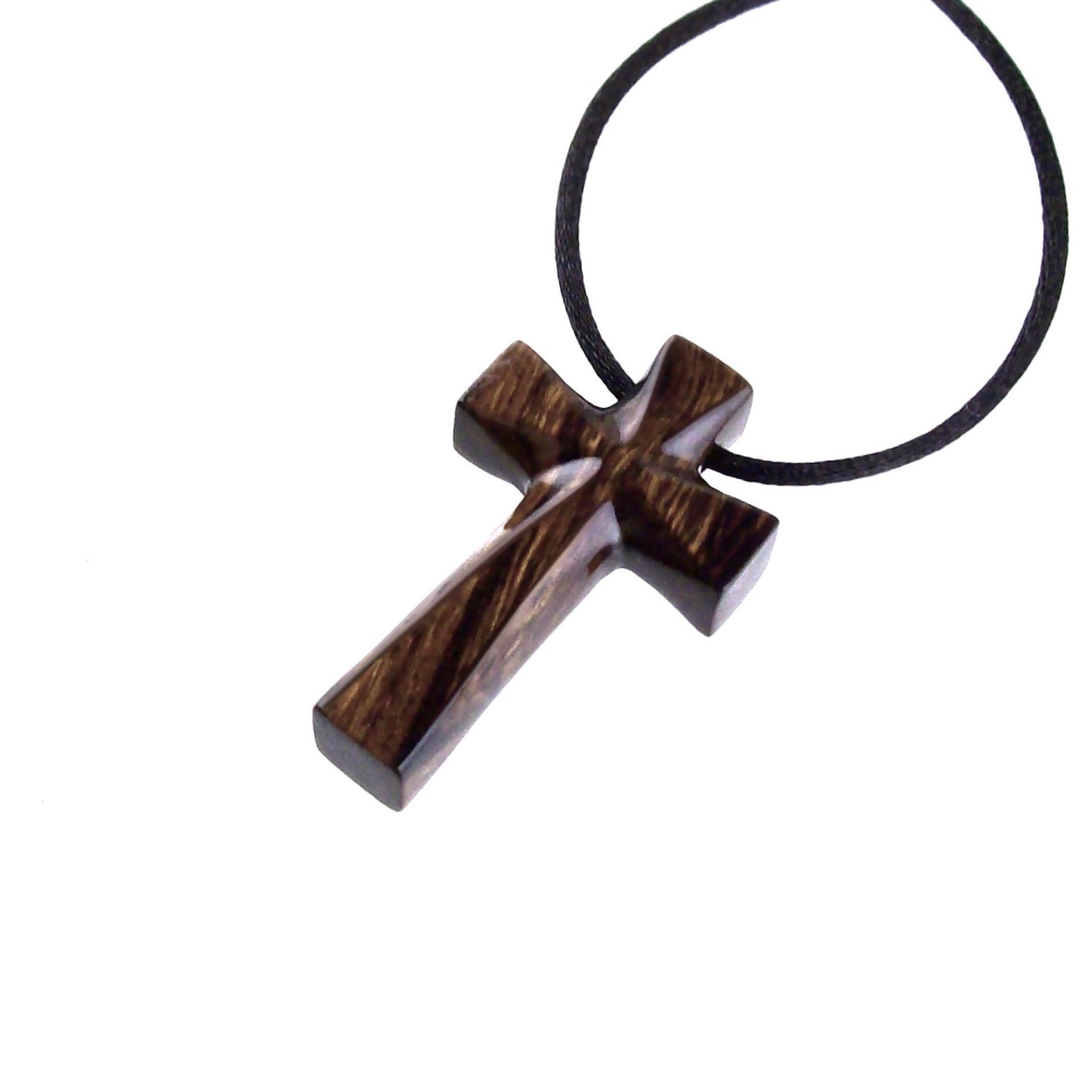 Hand Carved Wooden Cross Pendant, Mens Wood Cross Necklace, Handmade Christian Jewelry, One of a Kind Gift for Him