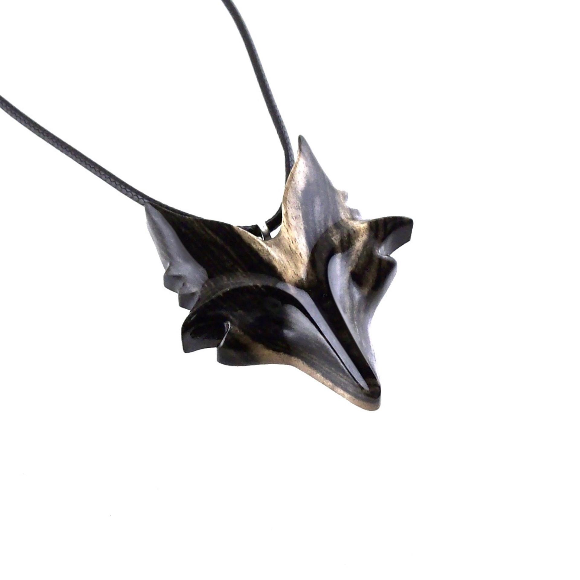 Celtic Fox Necklace, Hand Carved Wooden Fox Pendant for Men or Women, Totem Spirit Animal Gift for Him or Her, Wood Jewelry